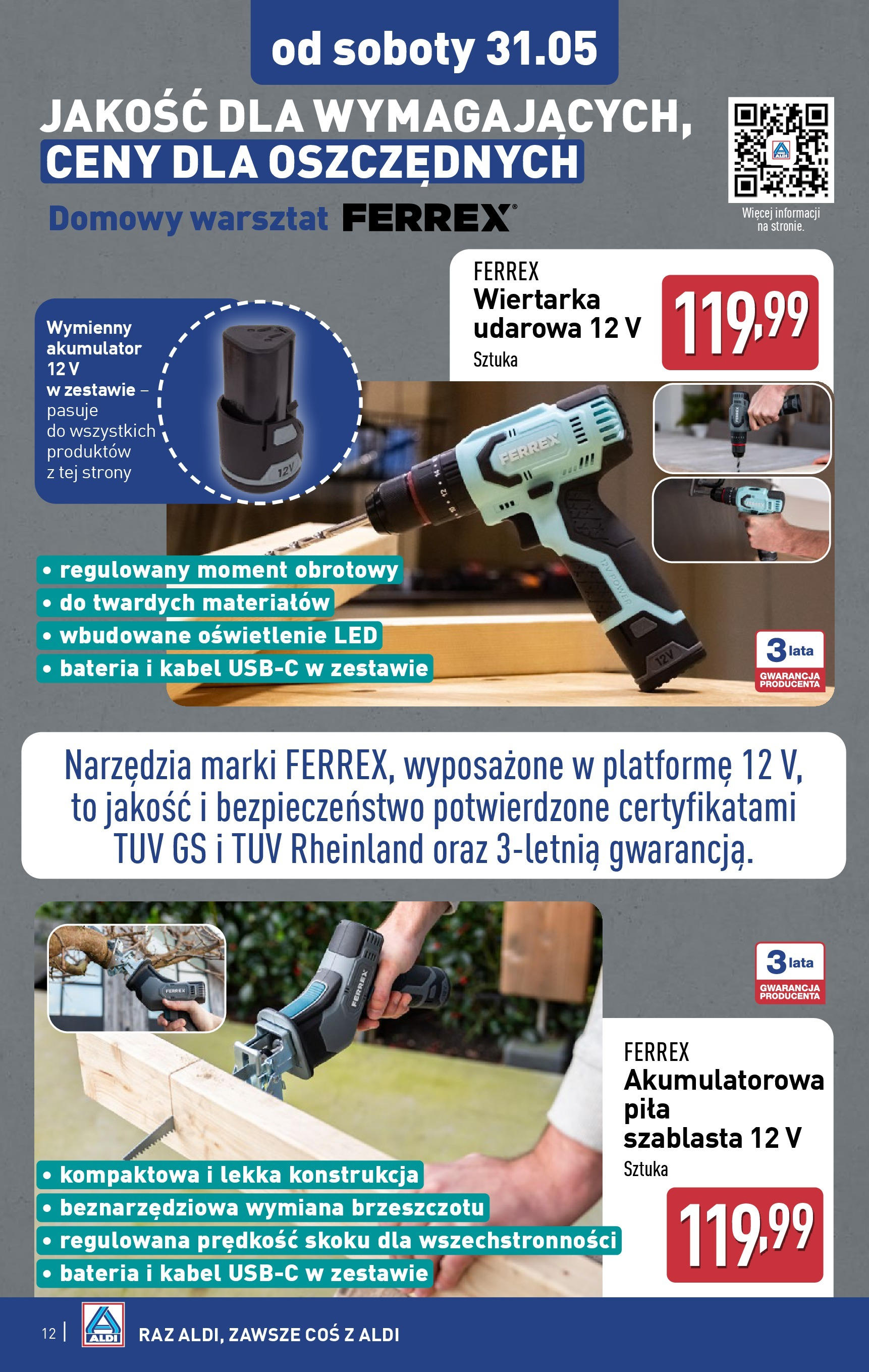 Aldi Gazetka - Hity od Środy i od Soboty od 28.05.2025 - Ulotka PDF, promocje | Strona: 12 | Produkty: Kabel, Bateria