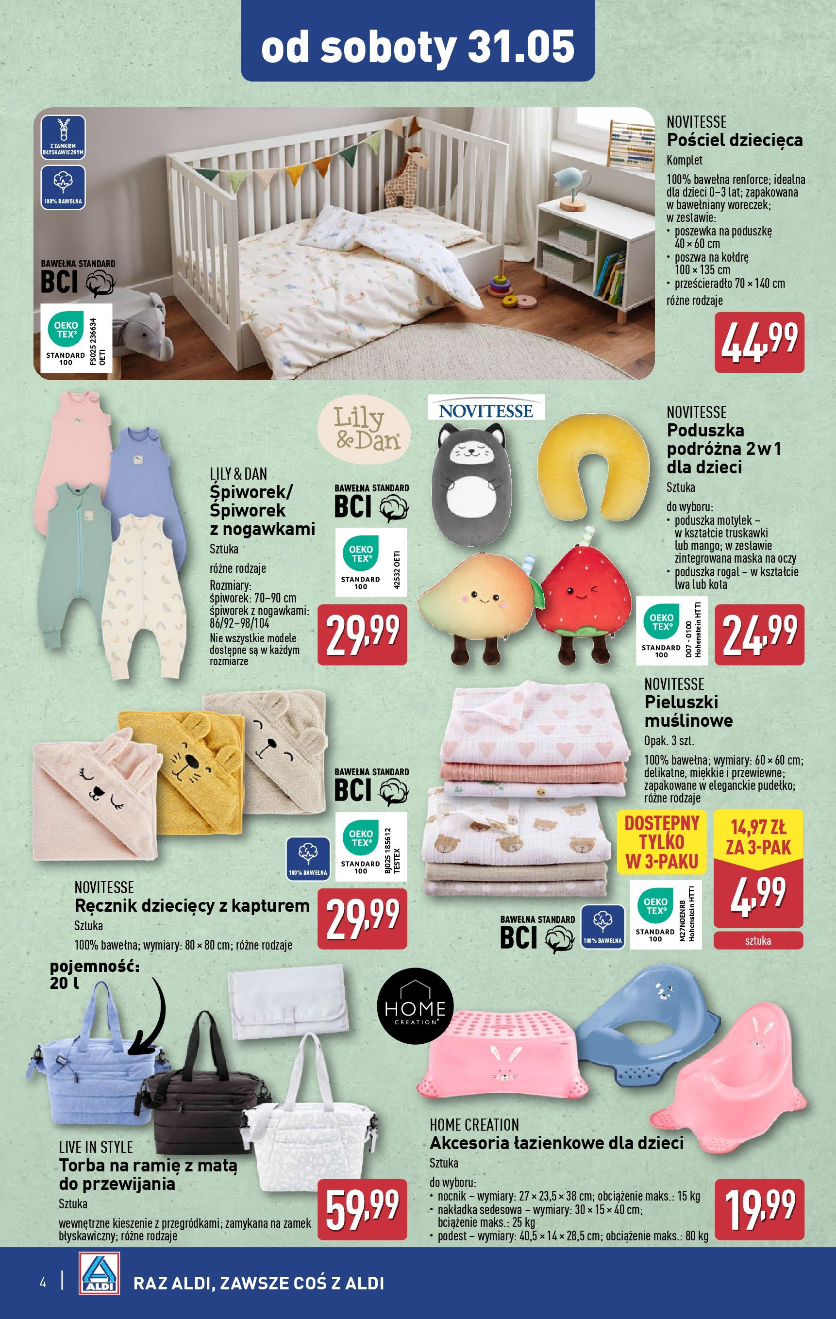 Aldi Gazetka - Non food od Soboty od 31.05.2025 - Ulotka PDF, promocje | Strona: 4 | Produkty: Pościel, Poduszka, Maska, Truskawki