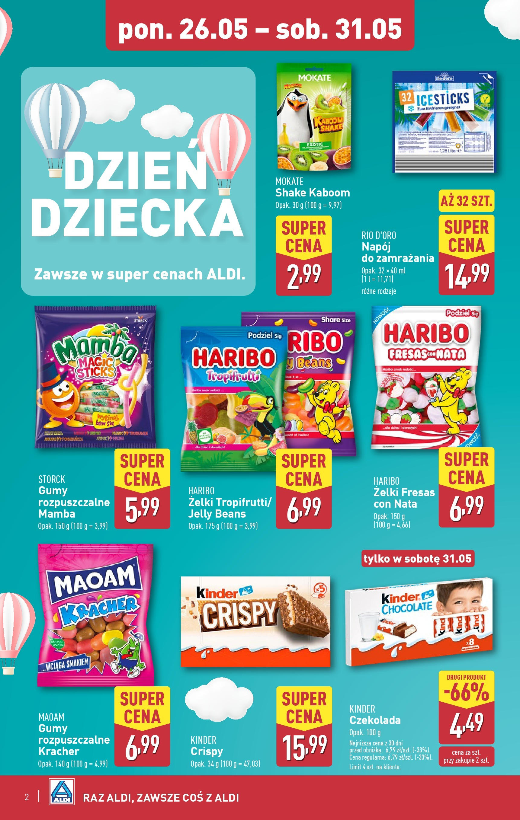 Aldi Gazetka - Dzień Dziecka od 26.05.2025 - Ulotka PDF, promocje | Strona: 2 | Produkty: Mango, Arbuz, Gumy, Czekolada