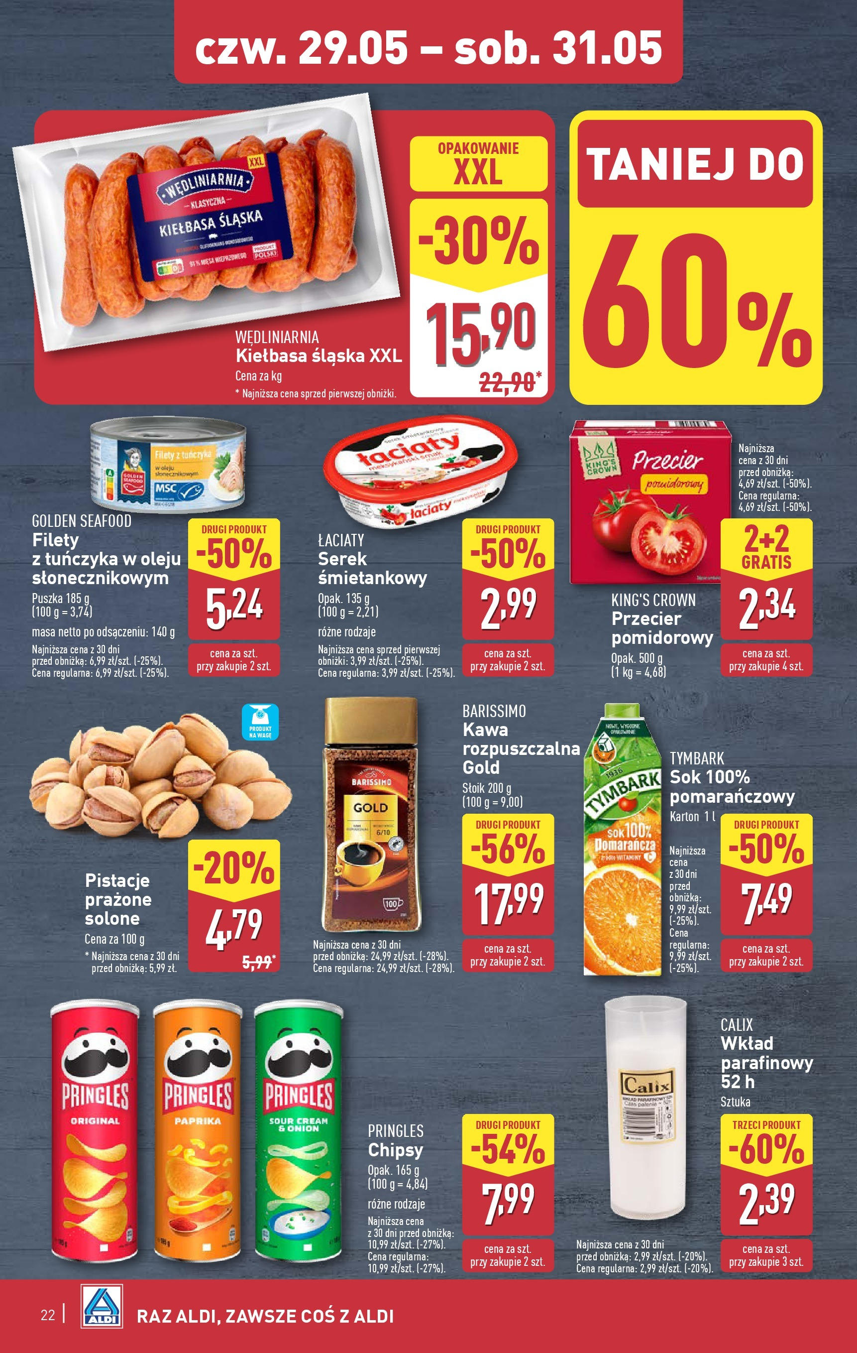 Aldi Gazetka - Okazje na weekend od 29.05.2025 - Ulotka PDF, promocje | Strona: 6 | Produkty: Chipsy, Przecier pomidorowy, Kiełbasa śląska, Pringles