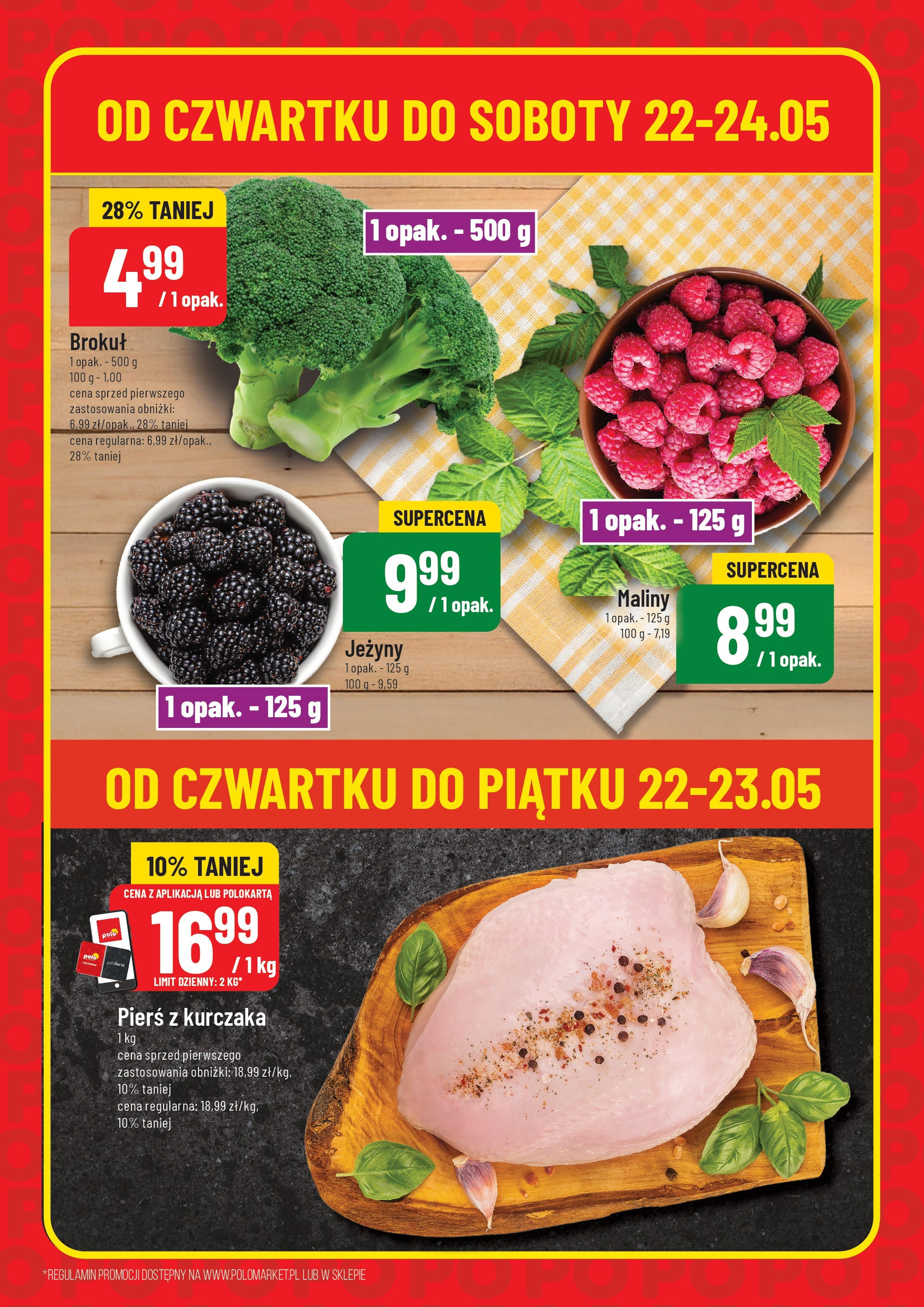 POLOmarket gazetka od jutra (23.05.2025) - Nowa PDF | Strona: 6 | Produkty: Maliny, Pierś z kurczaka, Brokuł, Jeżyny
