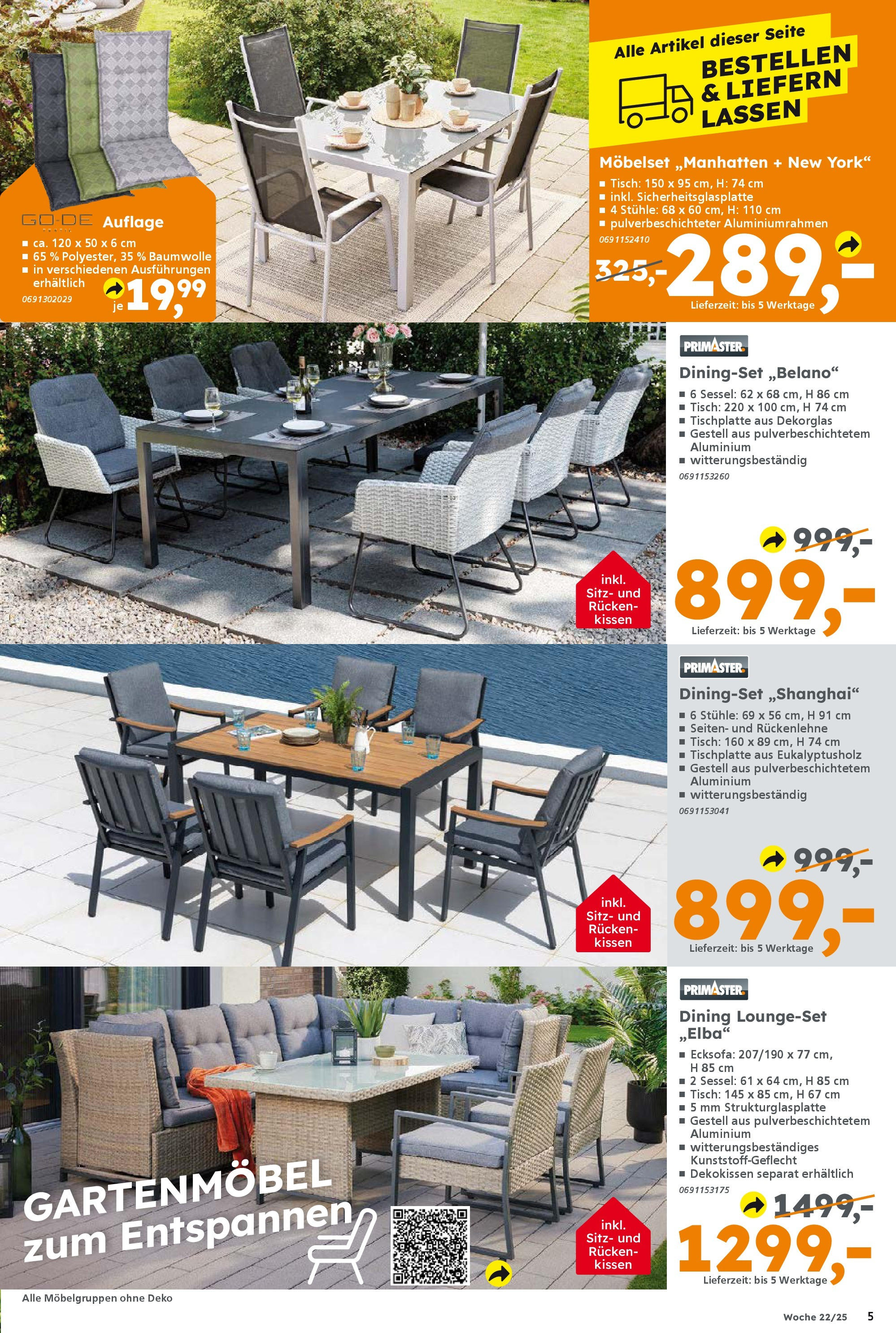 Globus Baumarkt prospekt Forchheim	 (ab 25.05.2025) zum Blättern | Seite: 5 | Produkte: Ecksofa, Sessel, Tisch, Gartenmöbel