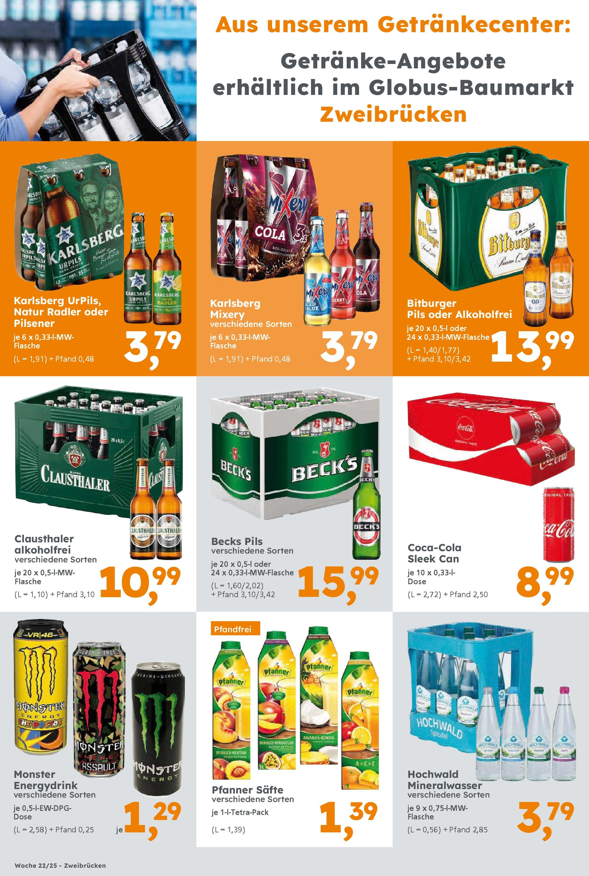 Globus Baumarkt prospekt Zweibrücken	 (ab 25.05.2025) zum Blättern | Seite: 17 | Produkte: Cola, Monster, Radler, Mixery