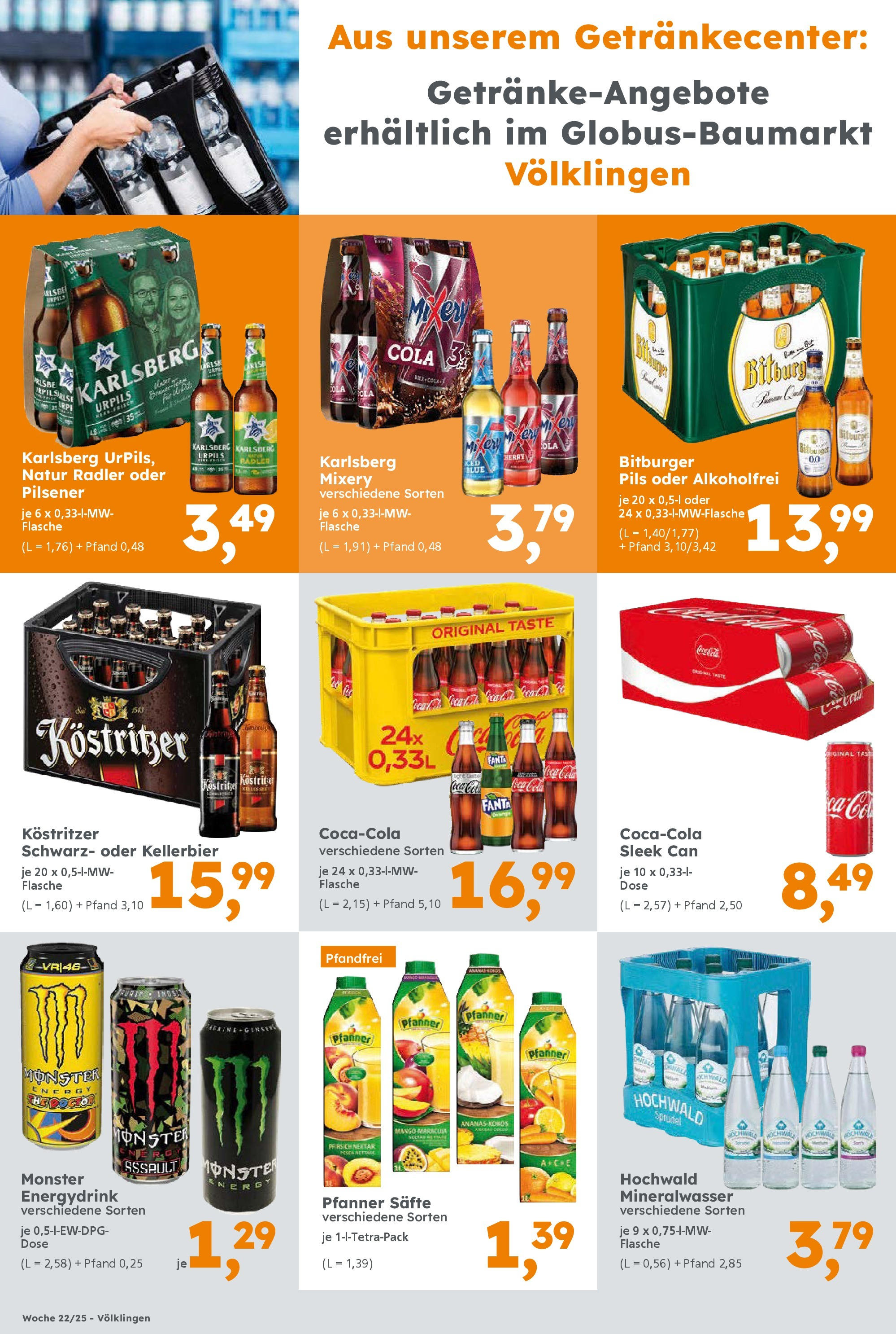 Globus Baumarkt prospekt Völklingen	 (ab 25.05.2025) zum Blättern | Seite: 17 | Produkte: Energy, Pils, Ananas, Pfirsich
