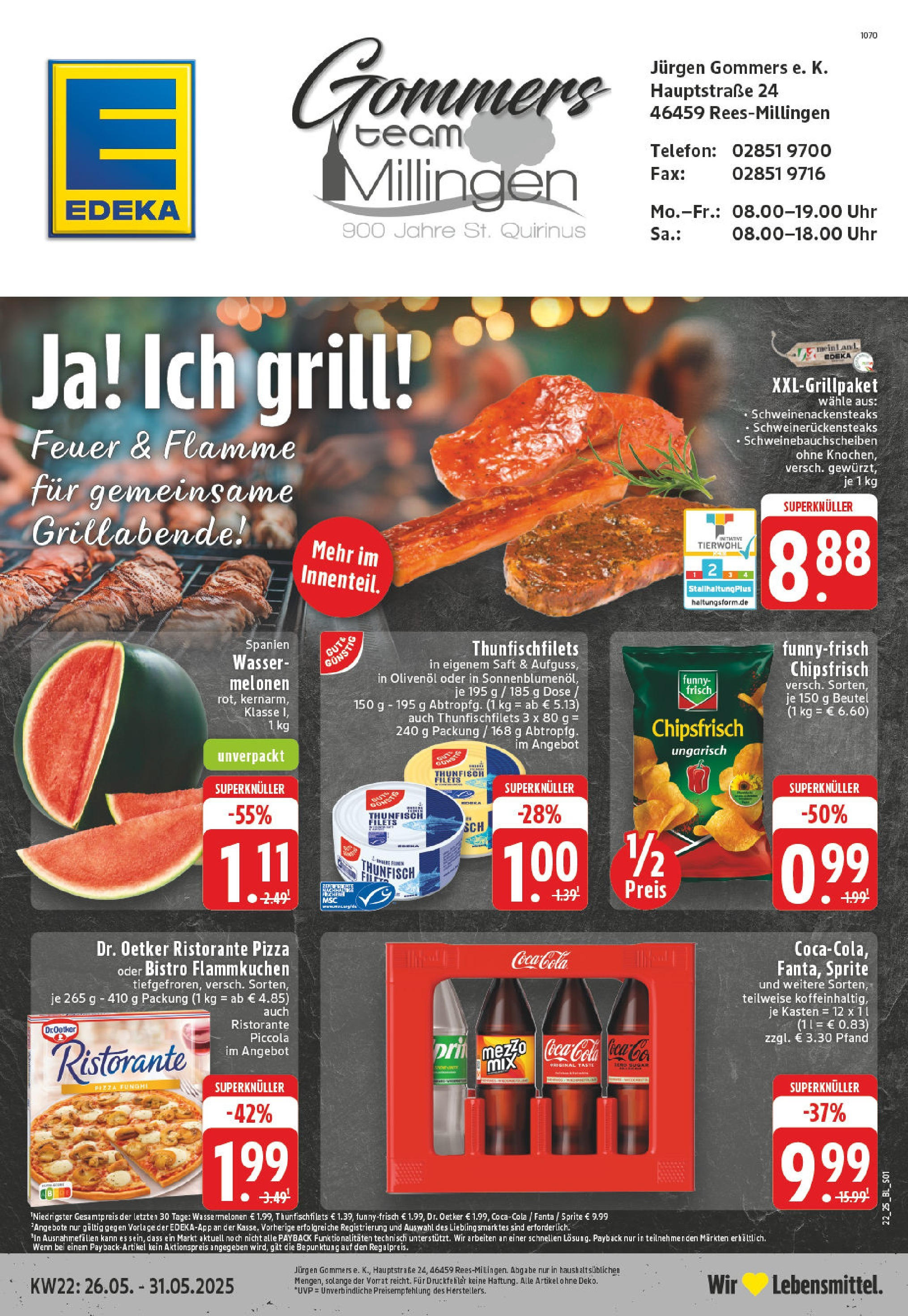 EDEKA Prospekt ab 25.05.2025 - Prospekt Rees-Millingen Online Vorschau von dem Prospekt des Geschäftes Edeka, gültig ab dem 25.05.2025
