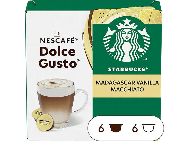 Starbucks Madagascar Vanilla Kaffeekapseln, 12 Stück (= 6 Getränke), Kompatibles System: Nescafé Dolce Gusto