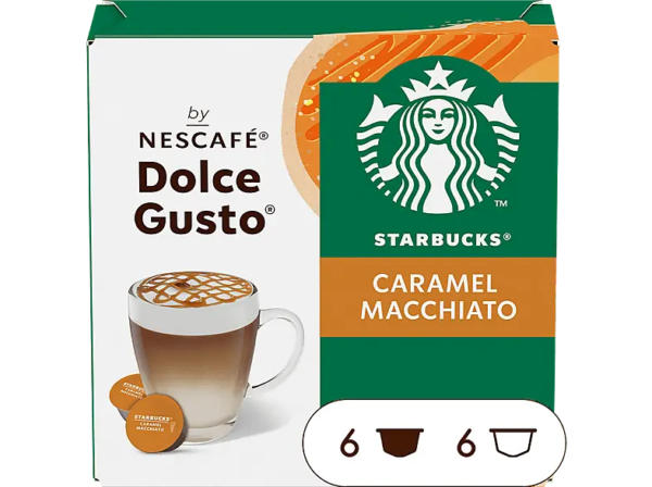 Starbucks Caramel Macchiato Kaffeekapseln, 10 Stück, Kompatibles System: Nescafé Dolce Gusto