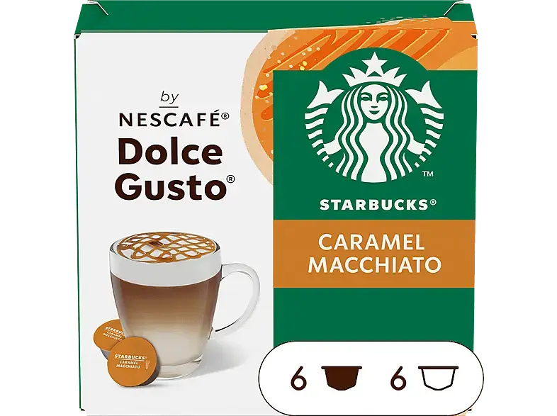 Starbucks Caramel Macchiato Kaffeekapseln, 10 Stück, Kompatibles System: Nescafé Dolce Gusto