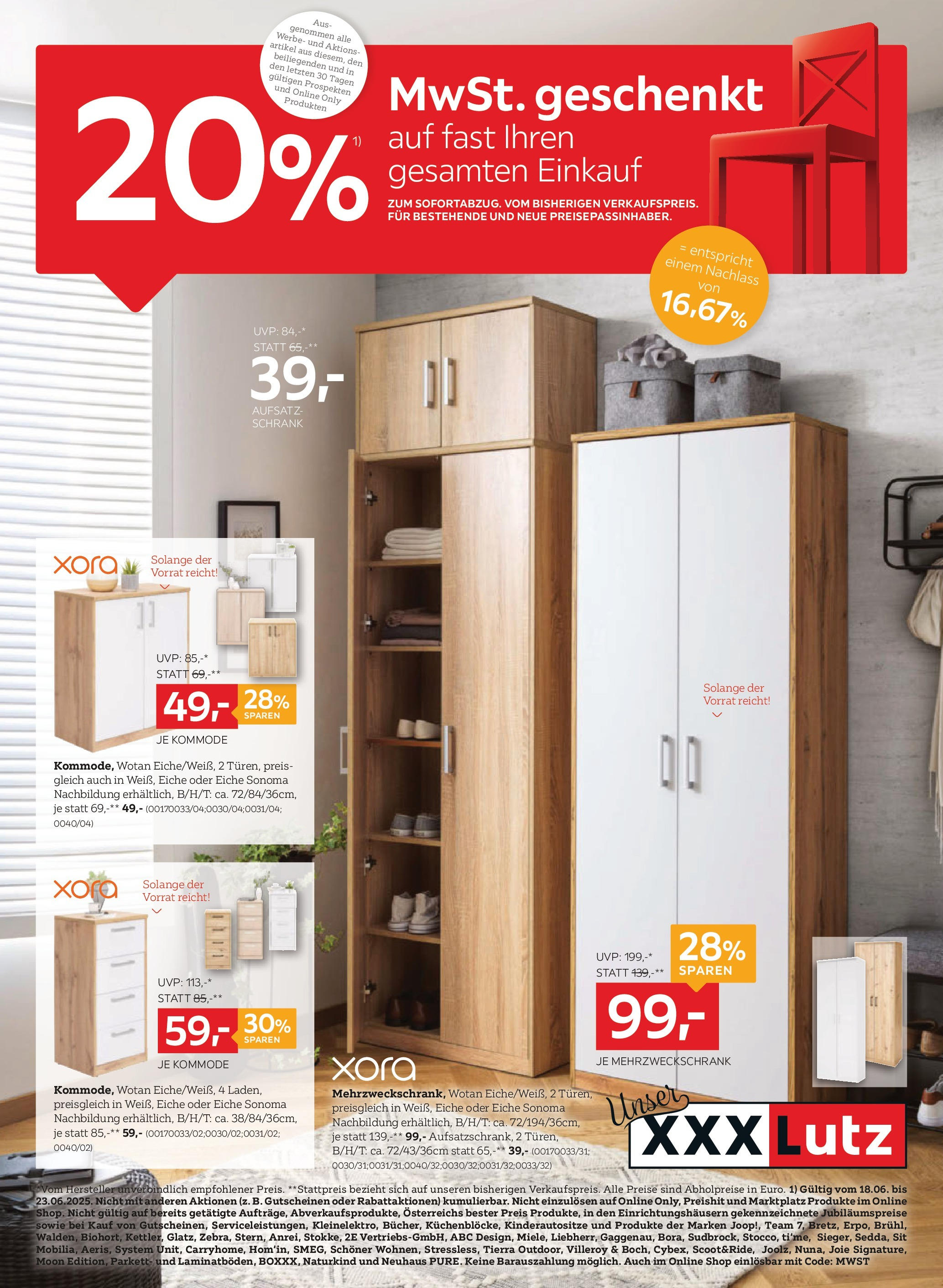 XXXLutz - Gutscheinblatt KLM von 17.06.2025 - Aktuelle Angebote | Seite: 1 | Produkte: Kommode, Schrank