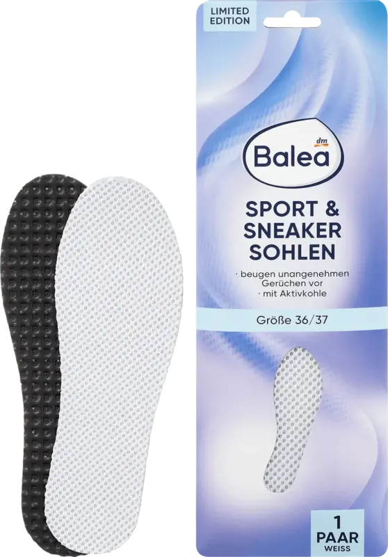 Balea Einlegesohlen Sport & Sneaker weiß, Gr. 36/37 (1 Paar)