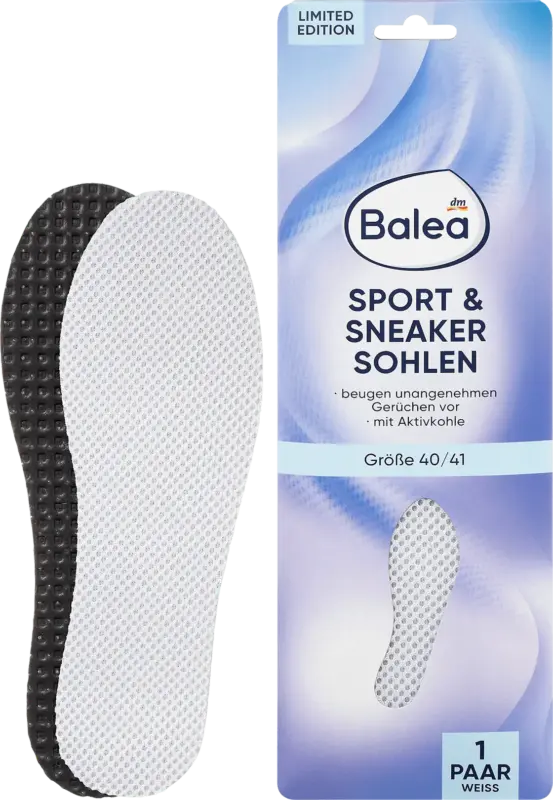 Balea Einlegesohlen Sport & Sneaker weiß, Gr. 40/41 (1 Paar)