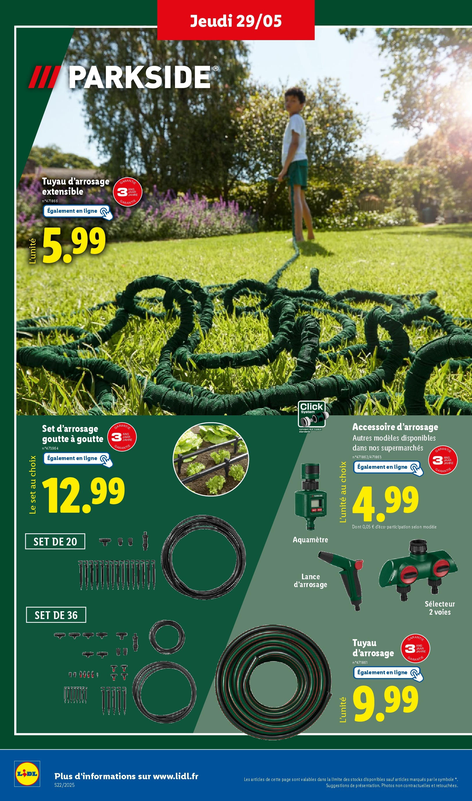 Catalogue LIDL du 28/05/2025 | Promo prospectus en ligne | Page: 38 | Produits: Tuyau d'arrosage extensible, Tuyau, Tuyau d’arrosage Catalogue LIDL du 28/05/2025 | Promo prospectus en ligne | Page: 38 | Produits: Tuyau d'arrosage extensible, Tuyau, Tuyau d’arrosage