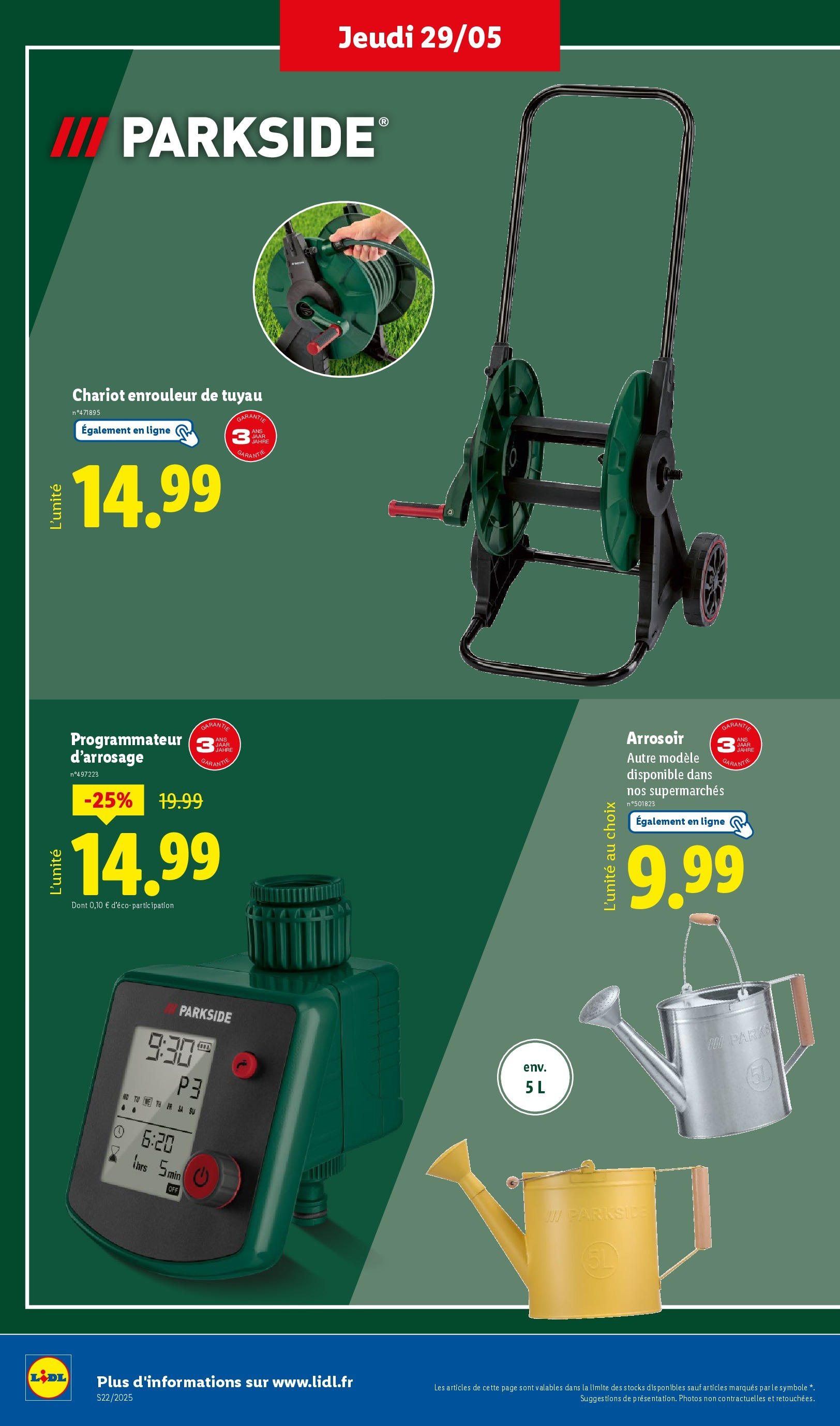 Catalogue LIDL du 28/05/2025 | Promo prospectus en ligne | Page: 40 | Produits: Enrouleur de tuyau, Tuyau, Arrosoir Catalogue LIDL du 28/05/2025 | Promo prospectus en ligne | Page: 40 | Produits: Enrouleur de tuyau, Tuyau, Arrosoir