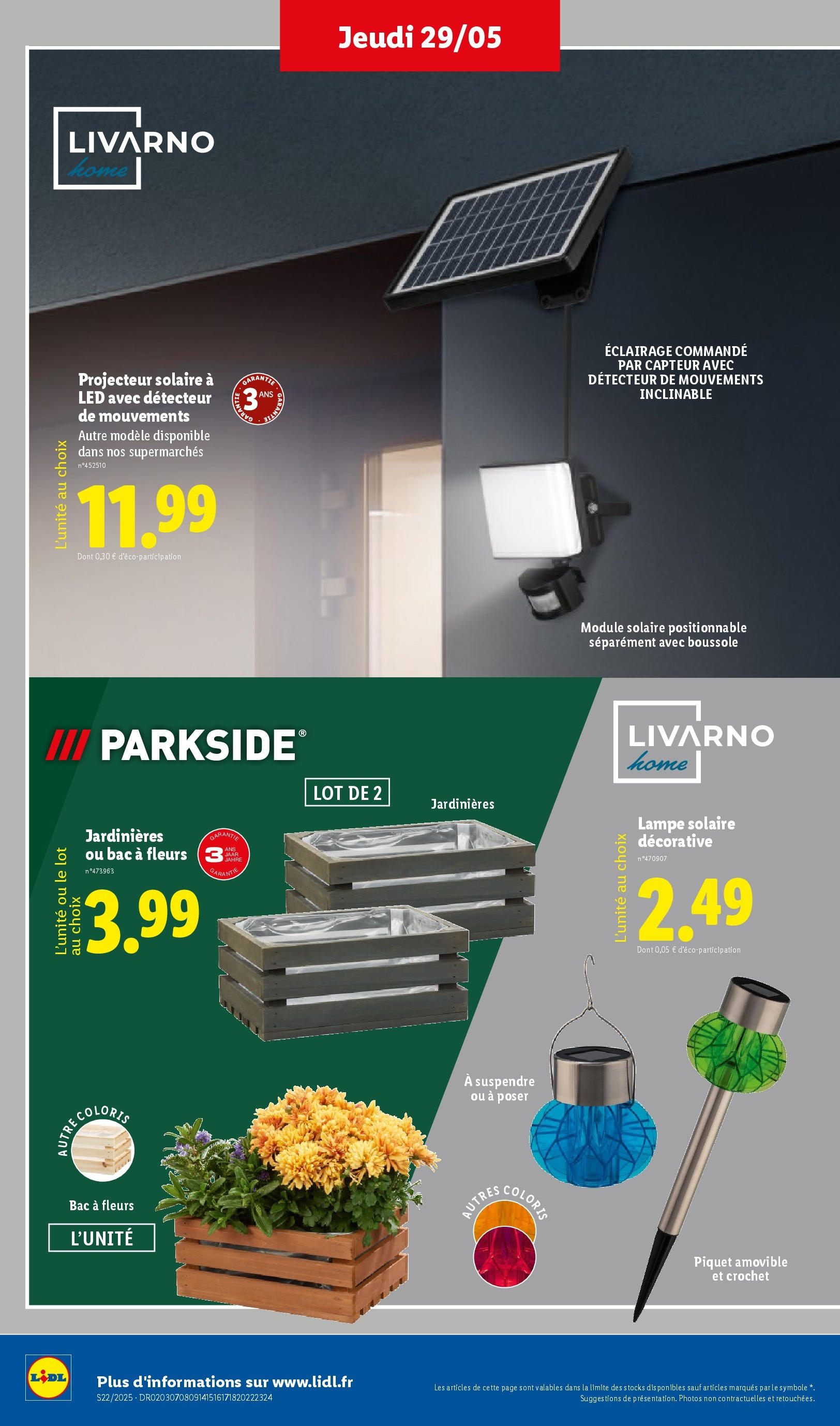 Catalogue LIDL du 28/05/2025 | Promo prospectus en ligne | Page: 42 | Produits: Projecteur solaire, Lampe, Lampe solaire, Projecteur Catalogue LIDL du 28/05/2025 | Promo prospectus en ligne | Page: 42 | Produits: Projecteur solaire, Lampe, Lampe solaire, Projecteur