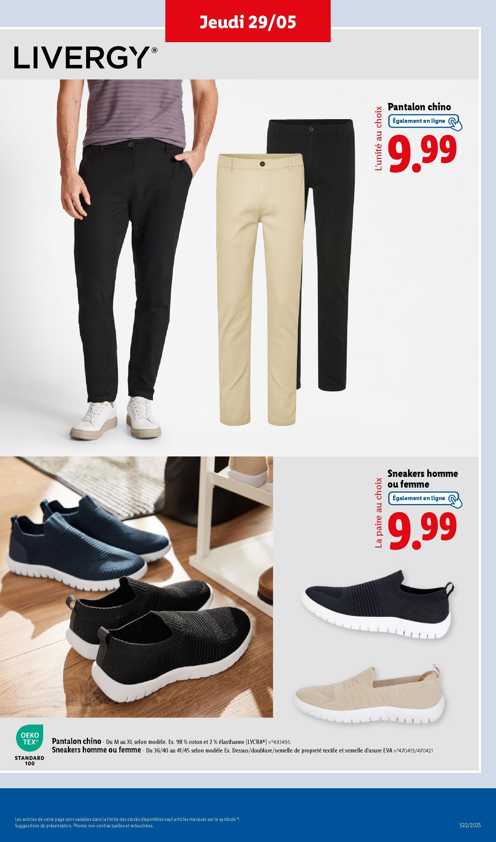Catalogue LIDL du 28/05/2025 | Promo prospectus en ligne | Page: 45 | Produits: Coton, Pantalon Catalogue LIDL du 28/05/2025 | Promo prospectus en ligne | Page: 45 | Produits: Coton, Pantalon