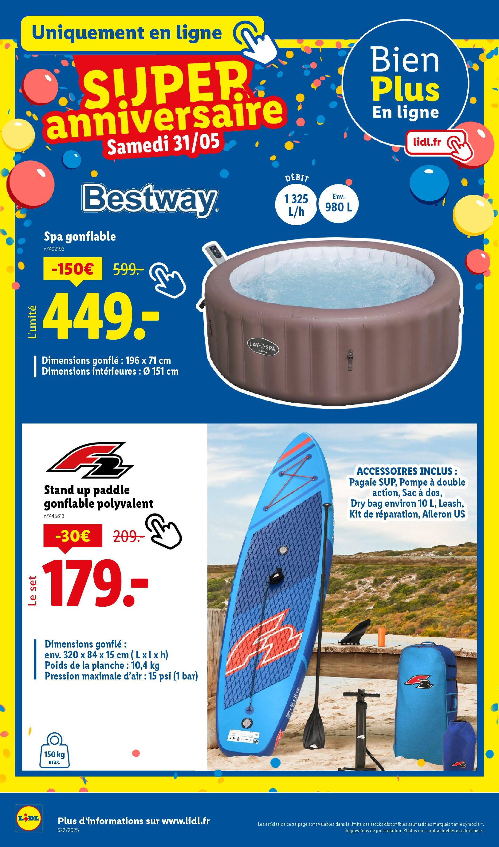 Catalogue LIDL du 28/05/2025 | Promo prospectus en ligne | Page: 52 | Produits: Sac, Poids, Spa gonflable, Paddle Catalogue LIDL du 28/05/2025 | Promo prospectus en ligne | Page: 52 | Produits: Sac, Poids, Spa gonflable, Paddle