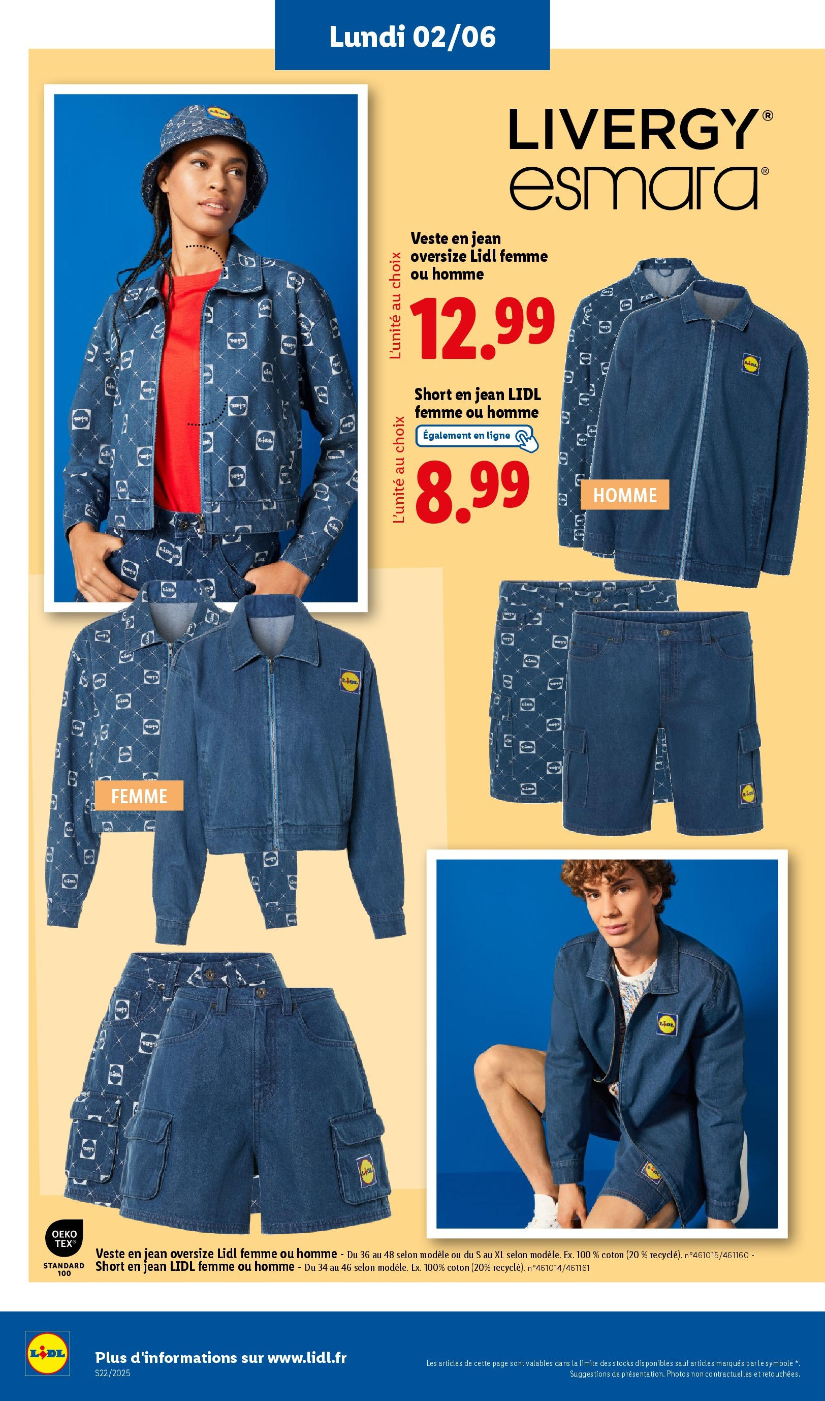Catalogue LIDL du 28/05/2025 | Promo prospectus en ligne | Page: 72 | Produits: Coton, Shorts, Veste en jean, Short en jean Catalogue LIDL du 28/05/2025 | Promo prospectus en ligne | Page: 72 | Produits: Coton, Shorts, Veste en jean, Short en jean