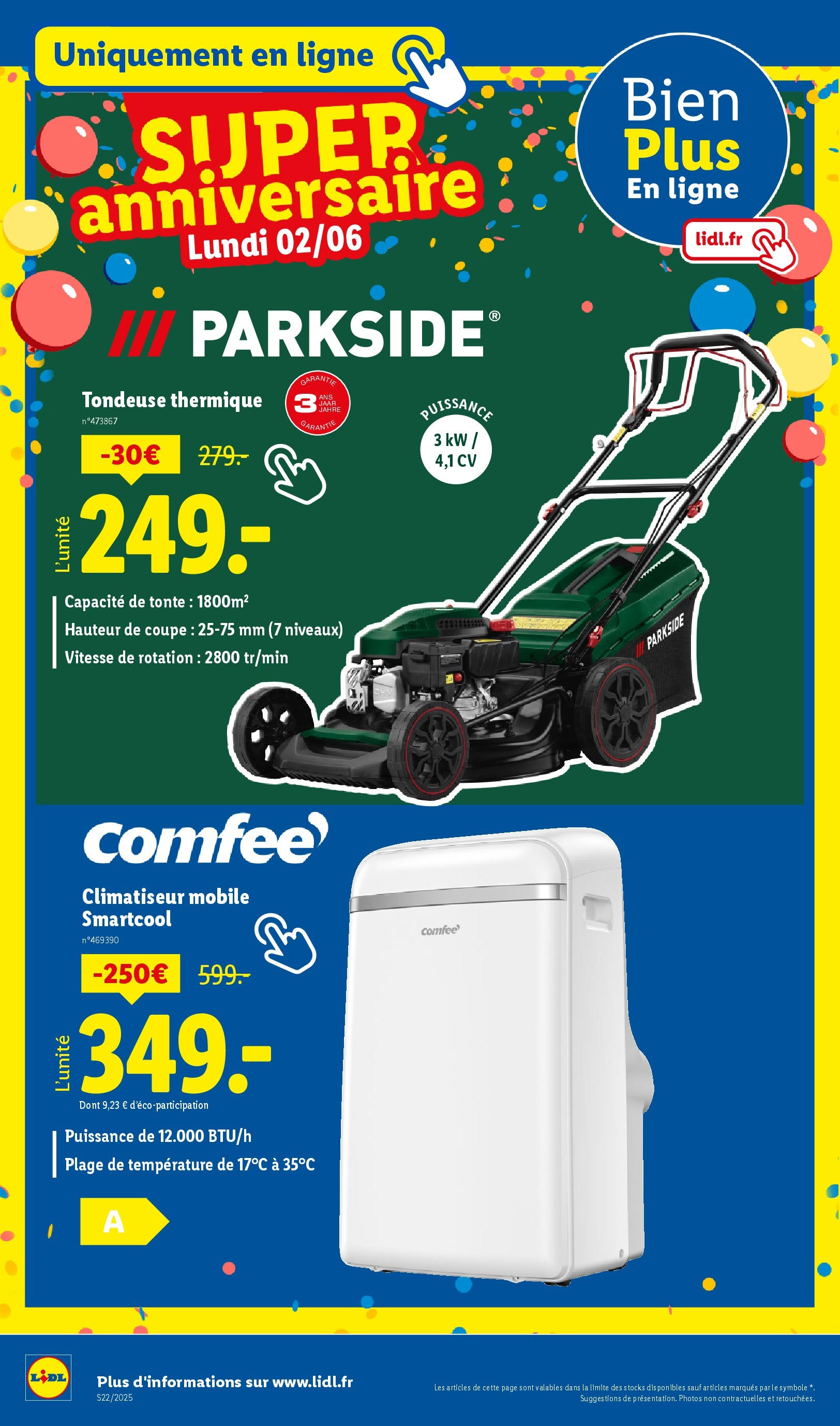 Catalogue LIDL du 28/05/2025 | Promo prospectus en ligne | Page: 86 | Produits: Tondeuse, Climatiseur Catalogue LIDL du 28/05/2025 | Promo prospectus en ligne | Page: 86 | Produits: Tondeuse, Climatiseur