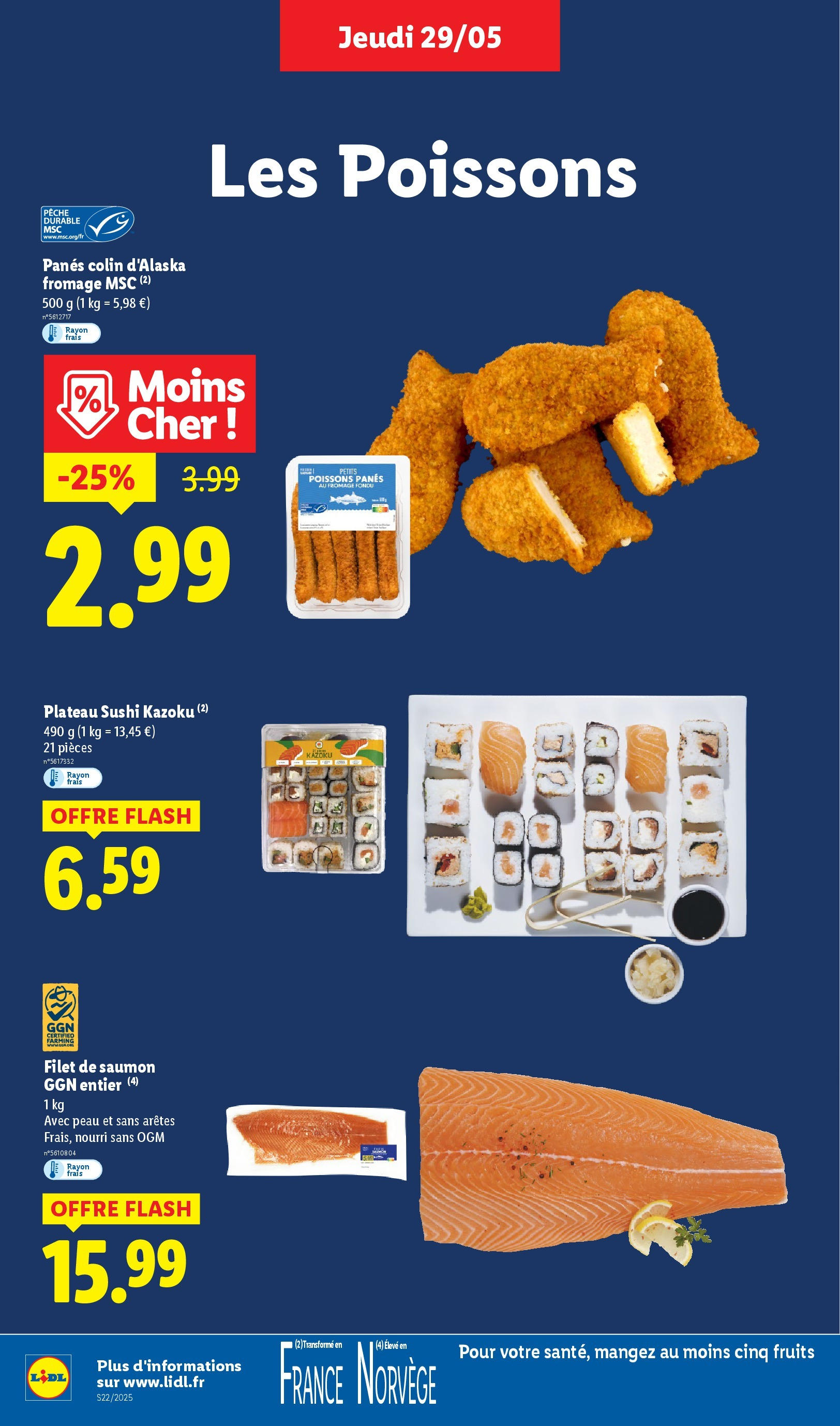 Catalogue LIDL du 28/05/2025 | Promo prospectus en ligne | Page: 8 | Produits: Plateau, Sushi, Filet de saumon, Fromage Catalogue LIDL du 28/05/2025 | Promo prospectus en ligne | Page: 8 | Produits: Plateau, Sushi, Filet de saumon, Fromage