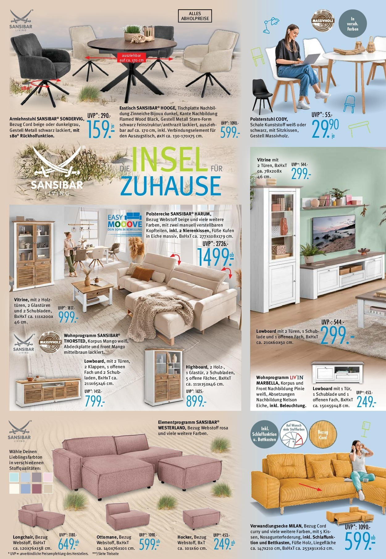 Trends - Ostermann Trends: Neue Möbel wirken Wunder. (ab 14.06.2025) zum Blättern | Seite: 4 | Produkte: Lowboard, Esstisch, Vitrine, Sofa