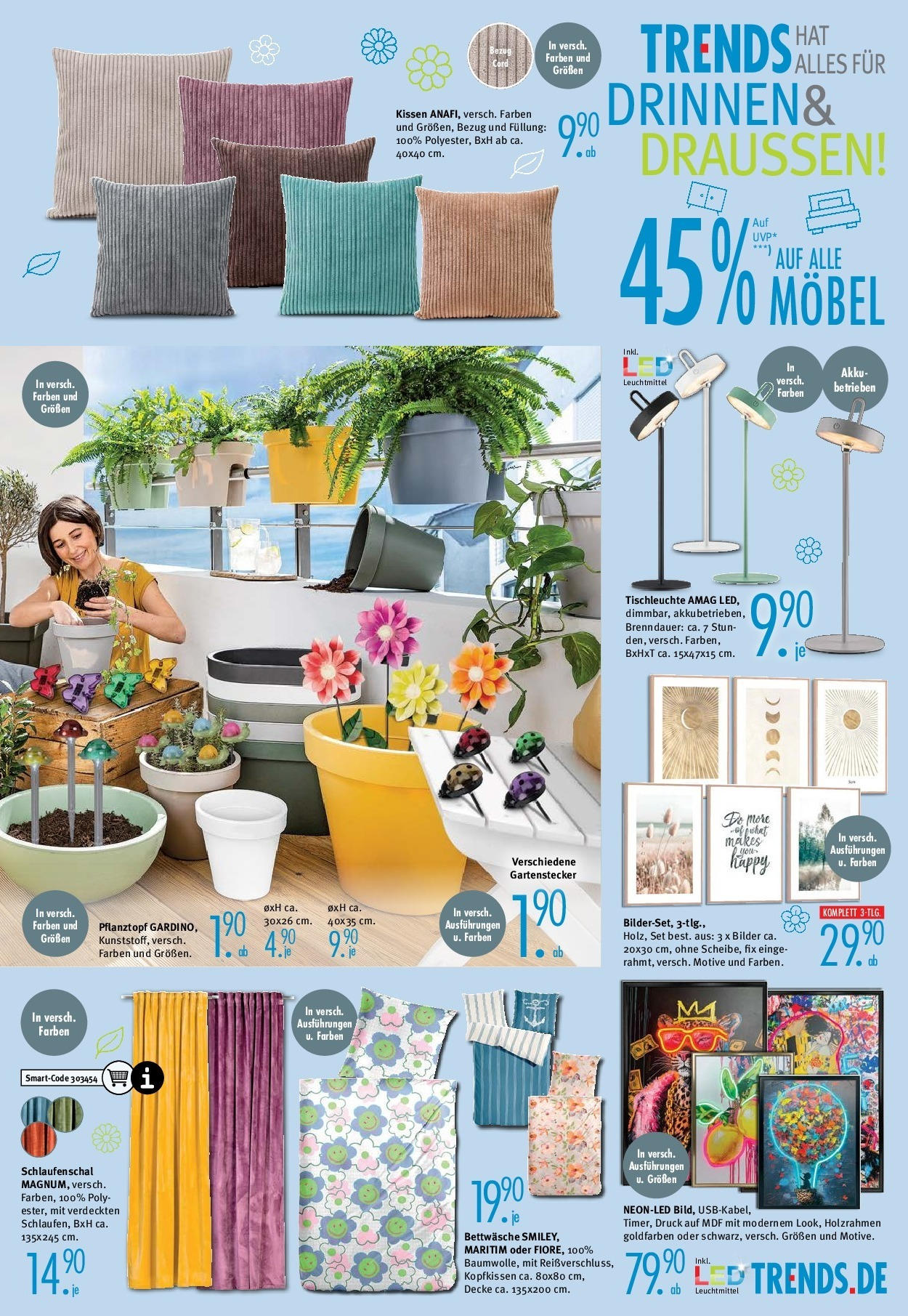 Trends - Ostermann Trends: Neue Möbel wirken Wunder. (ab 14.06.2025) zum Blättern | Seite: 9 | Produkte: Kissen, Bettwäsche, Kopfkissen, Bilder