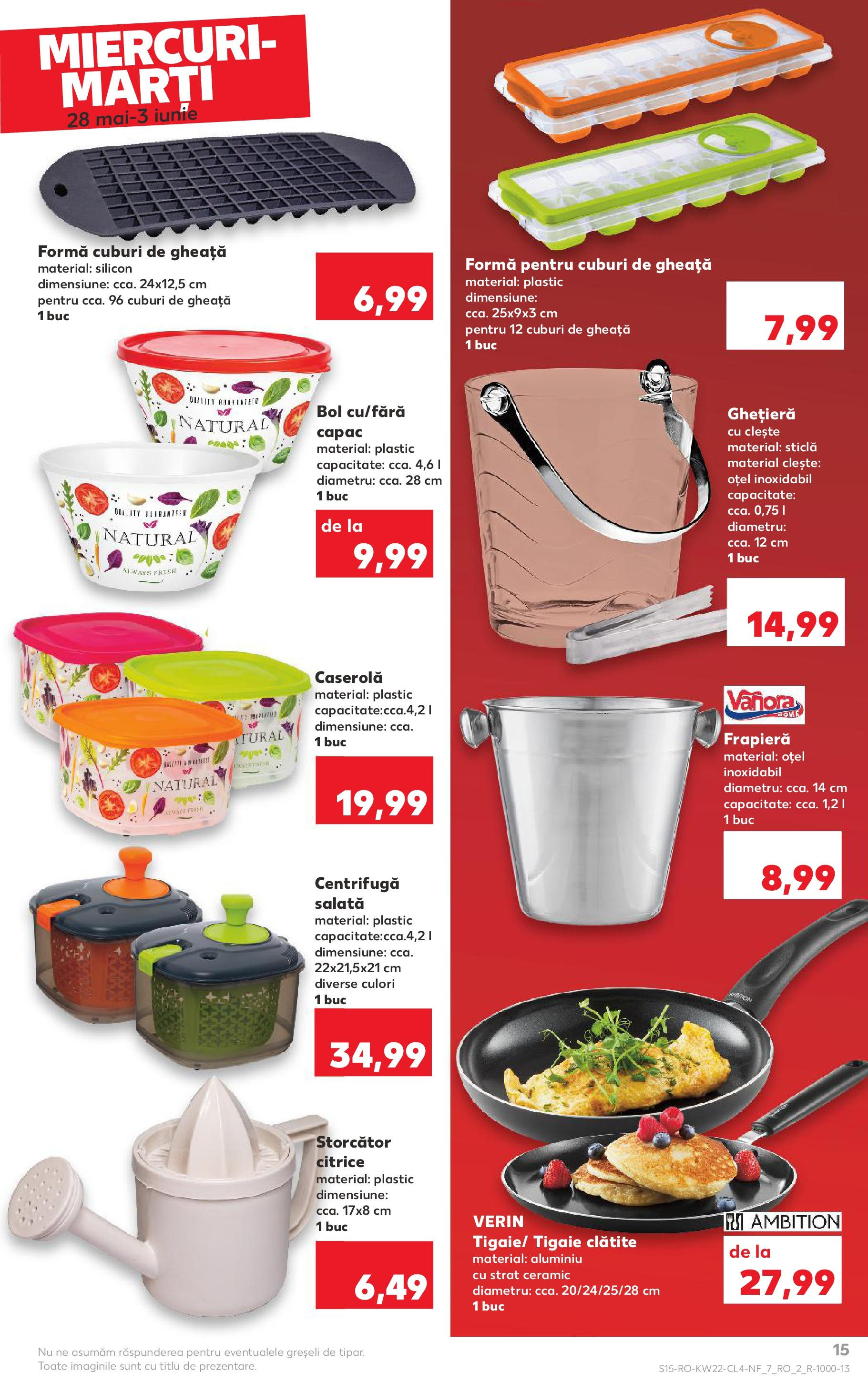 Catalog Kaufland - Iaşi Nonfood 28.05.2025 - Revista si Oferta | Pagină: 15 | Produse: Clește, Tigaie, Clătite, Salată