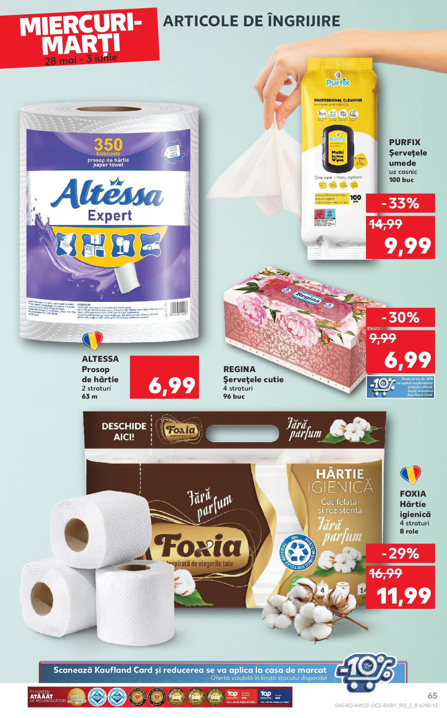 Catalog Kaufland - Râmnicu Vâlcea 27.05.2025 - Revista si Oferta | Pagină: 65 | Produse: Role, Cutie, Parfum