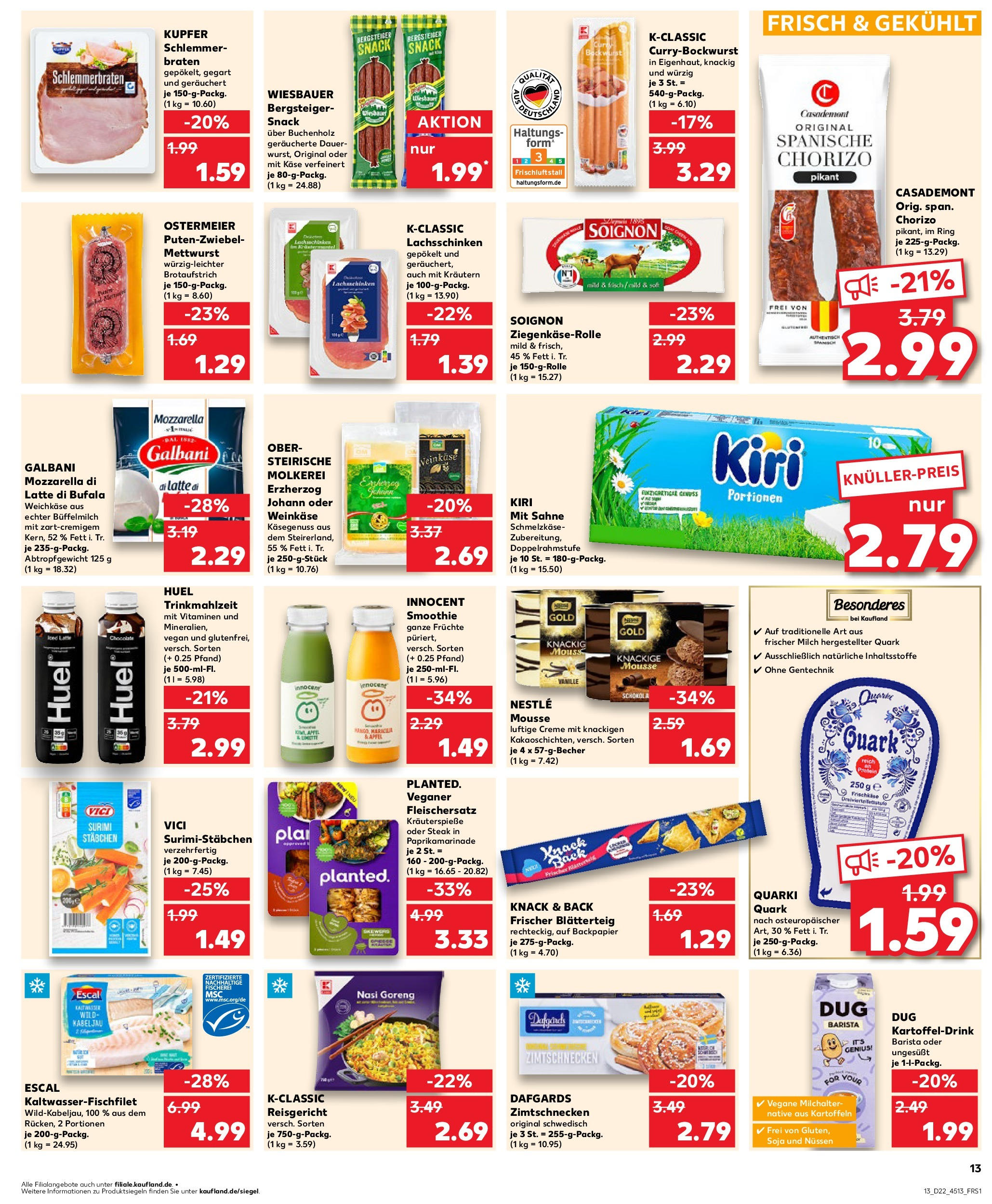 Kaufland prospekt Albstadt	 (ab 29.05.2025) » Angebote Online zum Blättern | Seite: 13 | Produkte: Quark, Milch, Käse, Steak
