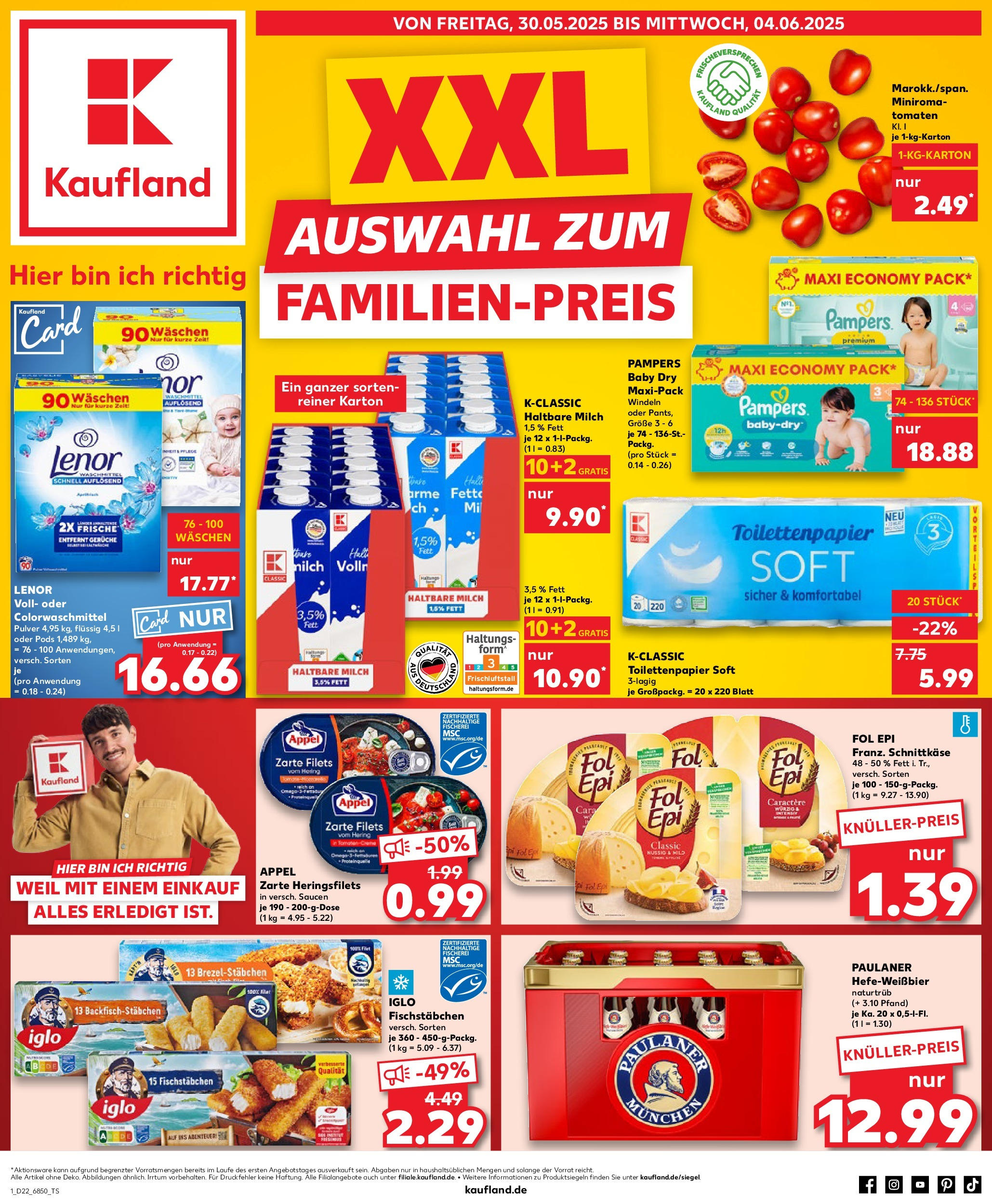Kaufland prospekt München	 (ab 29.05.2025) » Angebote Online zum Blättern | Seite: 1 | Produkte: Lenor, Milch, Haltbare milch, Paulaner