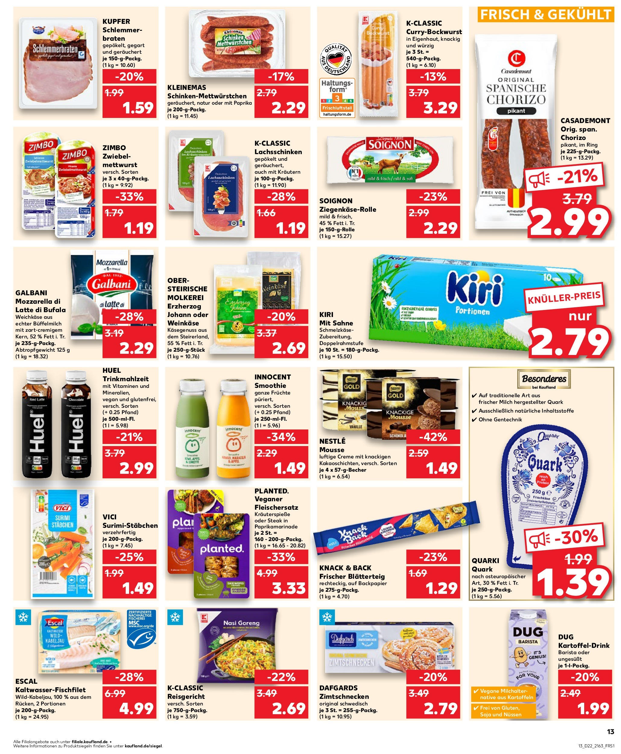 Kaufland prospekt Itzehoe	 (ab 29.05.2025) » Angebote Online zum Blättern | Seite: 13 | Produkte: Mozzarella, Kartoffeln, Steak, Sahne