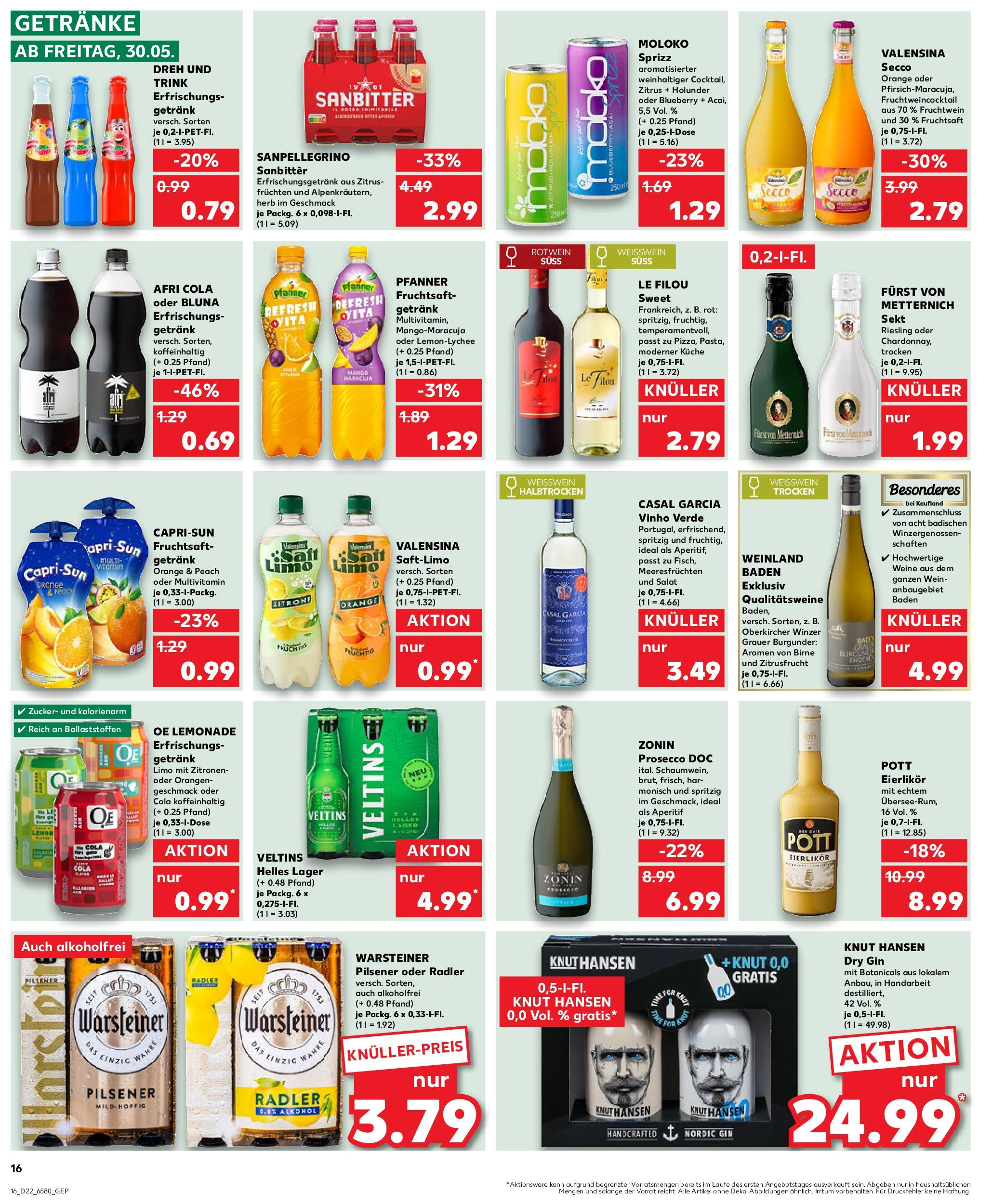 Kaufland prospekt Itzehoe	 (ab 29.05.2025) » Angebote Online zum Blättern | Seite: 16 | Produkte: Radler, Mango, Wein, Gin