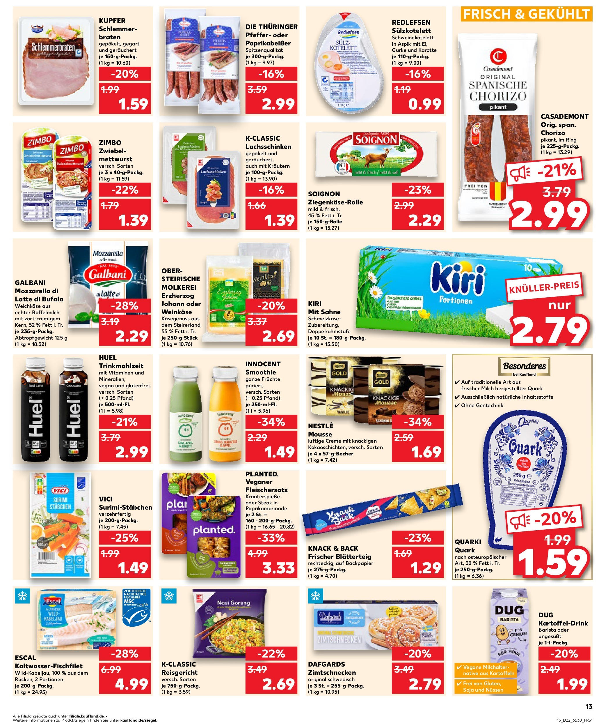 Kaufland prospekt Freital	 (ab 29.05.2025) » Angebote Online zum Blättern | Seite: 13 | Produkte: Milch, Mozzarella, Steak, Sahne