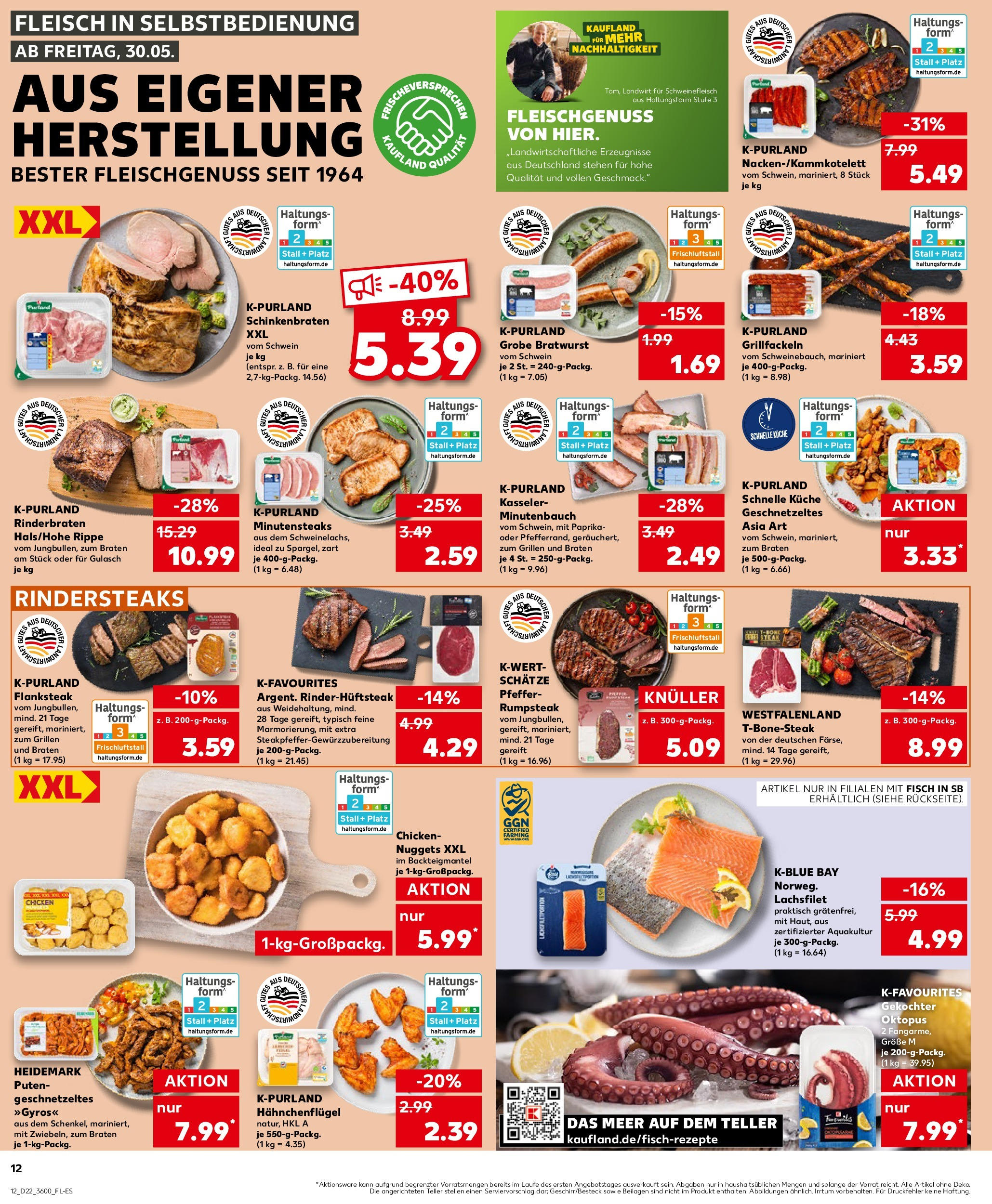 Kaufland prospekt Ahrensfelde	 (ab 30.05.2025) » Angebote Online zum Blättern | Seite: 12 | Produkte: Rinderbraten, Rumpsteak, Fisch, Paprika