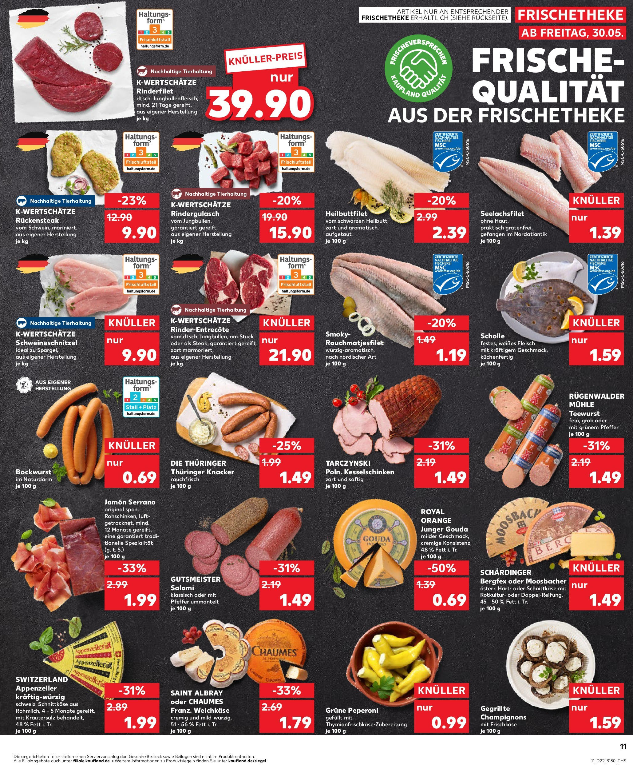 Kaufland prospekt Ahrensfelde	 (ab 30.05.2025) » Angebote Online zum Blättern | Seite: 11 | Produkte: Rindergulasch, Gouda, Steak, Frischkase