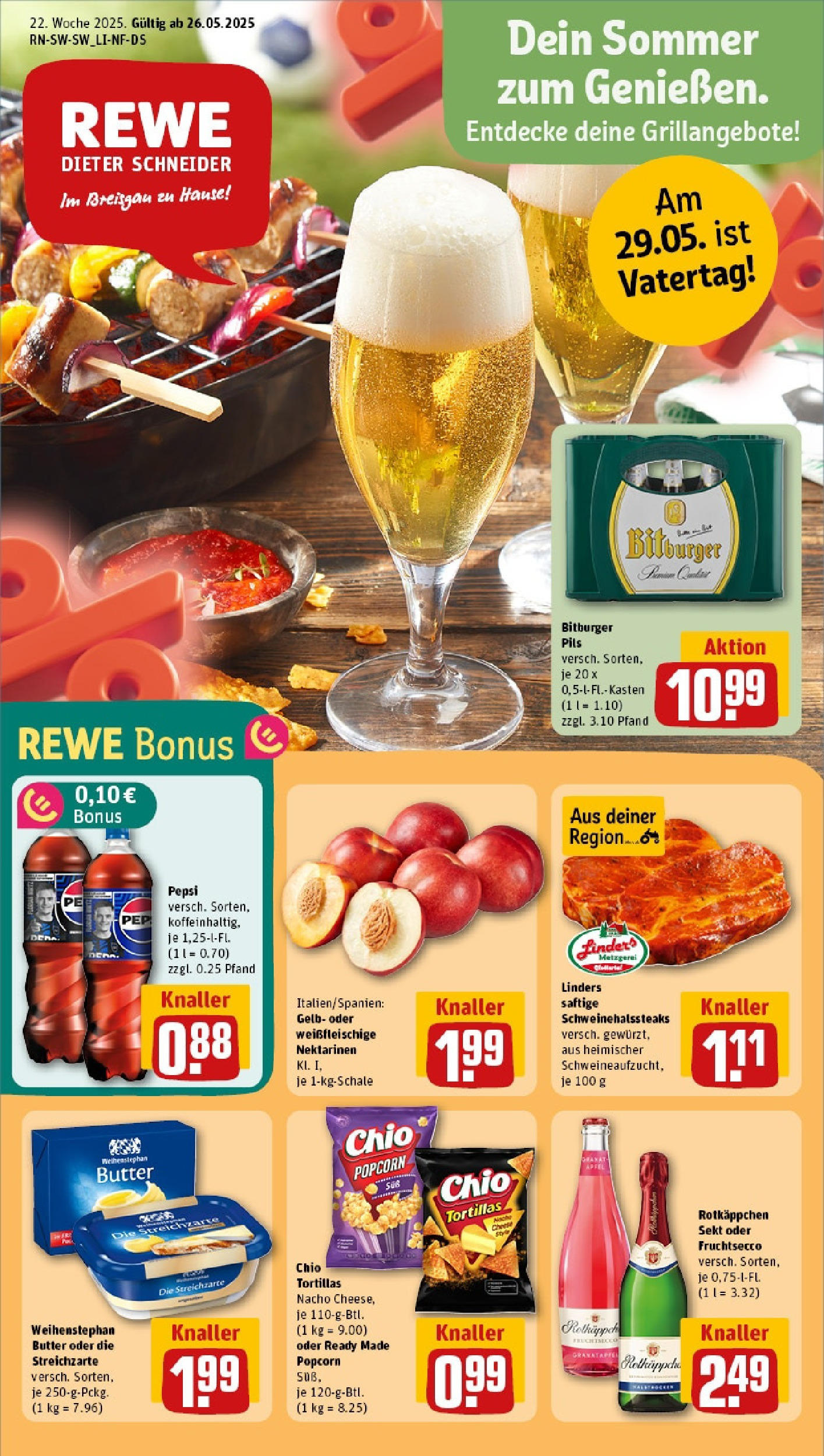 REWE Prospekt ab 25.05.2025 nächste Woche - Prospekt Kenzingen / Elz - Center Vorschau von dem Prospekt des Geschäftes Rewe, gültig ab dem 25.05.2025