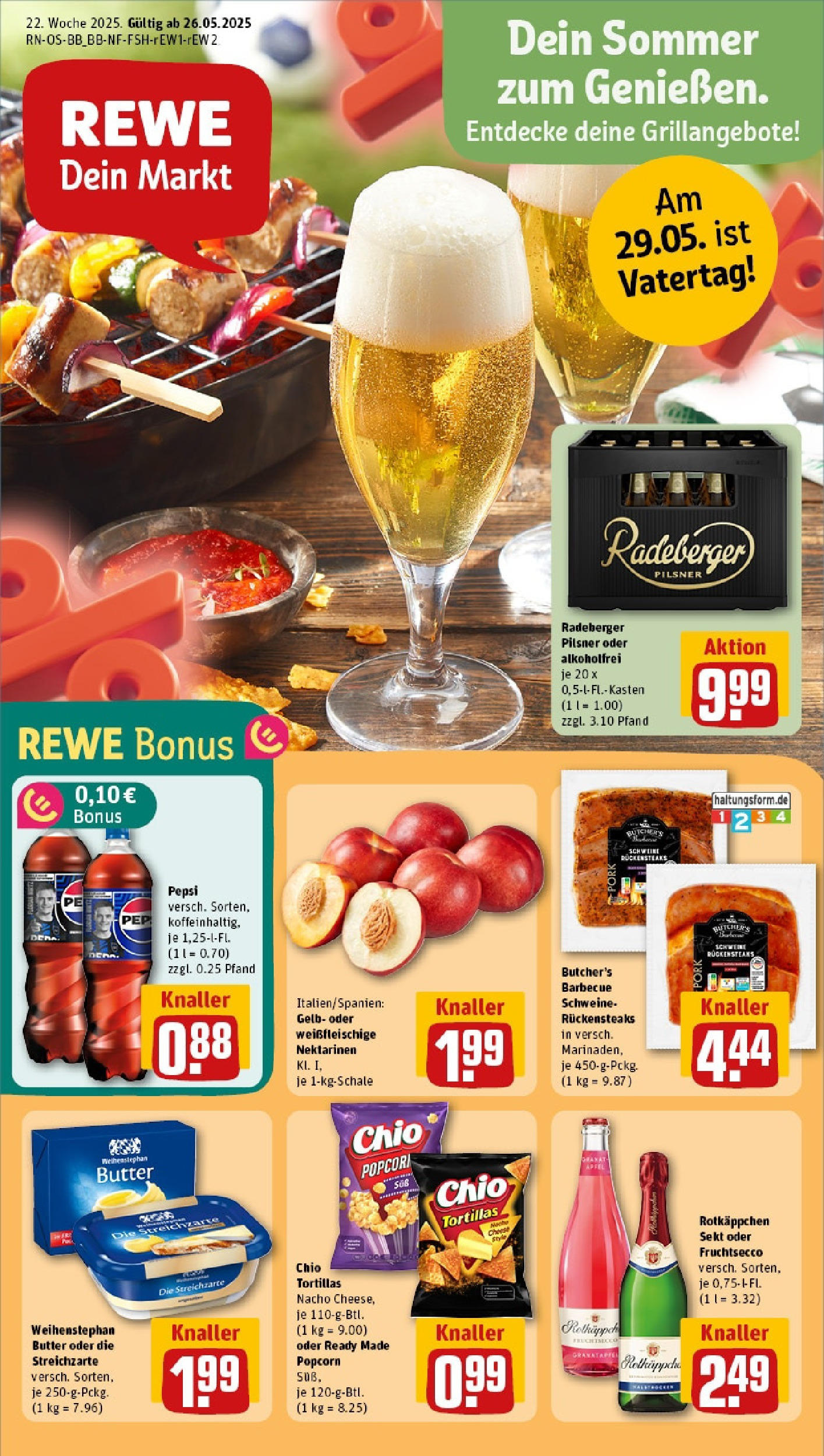 Rewe prospekt Berlin / Lichtenberg (ab 25.05.2025) zum Blättern » Angebote | Seite: 1 | Produkte: Nektarinen, Fruchtsecco, Steak, Chips Rewe prospekt Berlin / Lichtenberg (ab 25.05.2025) zum Blättern » Angebote | Seite: 1 | Produkte: Nektarinen, Fruchtsecco, Steak, Chips