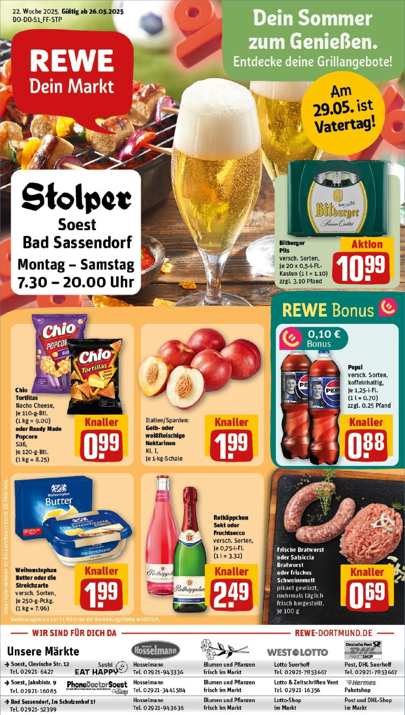 Rewe prospekt Soest	 (ab 25.05.2025) zum Blättern » Angebote | Seite: 1 | Produkte: Pils, Weihenstephan butter, Fruchtsecco, Rotkäppchen