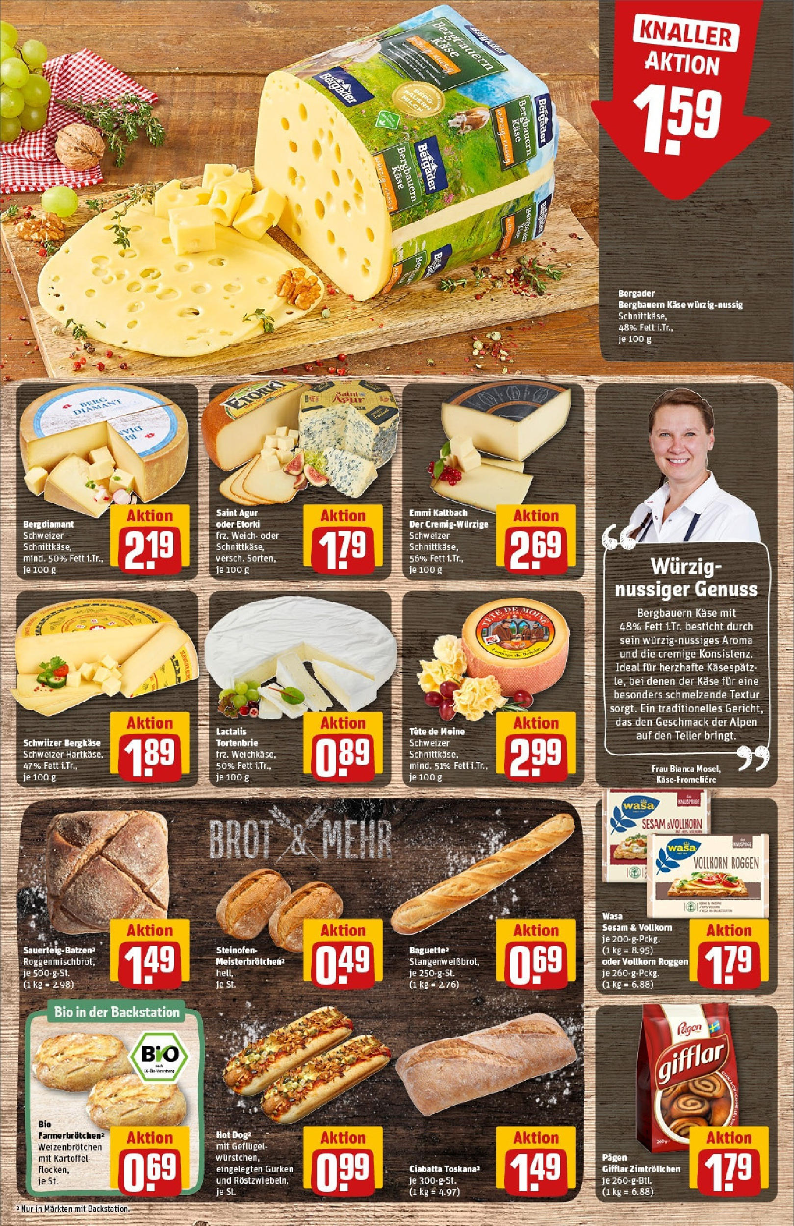 Rewe prospekt Alfter / Oedekoven	 (ab 25.05.2025) zum Blättern » Angebote | Seite: 13 | Produkte: Käse, Brot, Gurken
