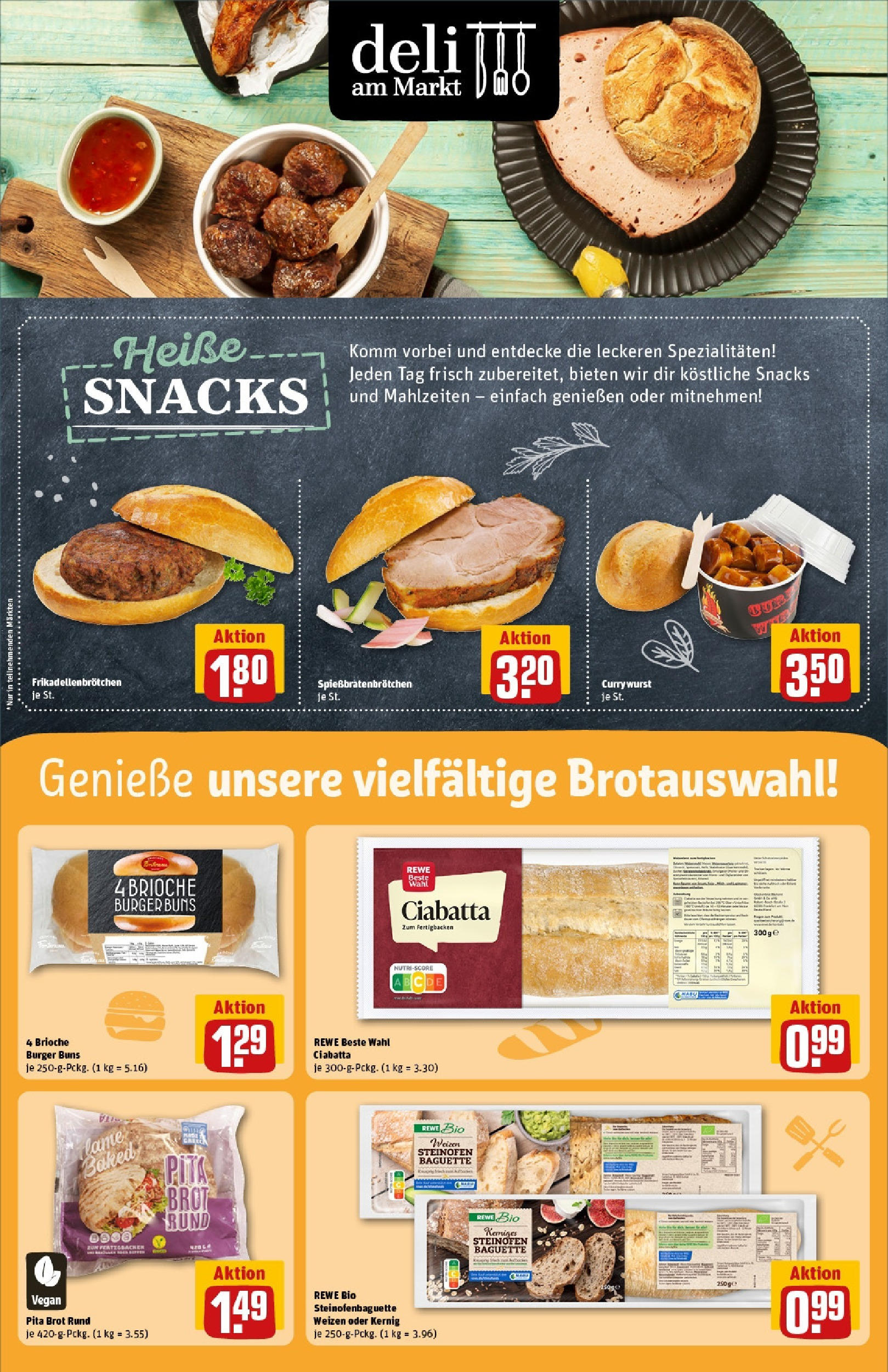 Rewe prospekt Alfter / Oedekoven	 (ab 25.05.2025) zum Blättern » Angebote | Seite: 15 | Produkte: Burger, Baguette, Wurst, Brot