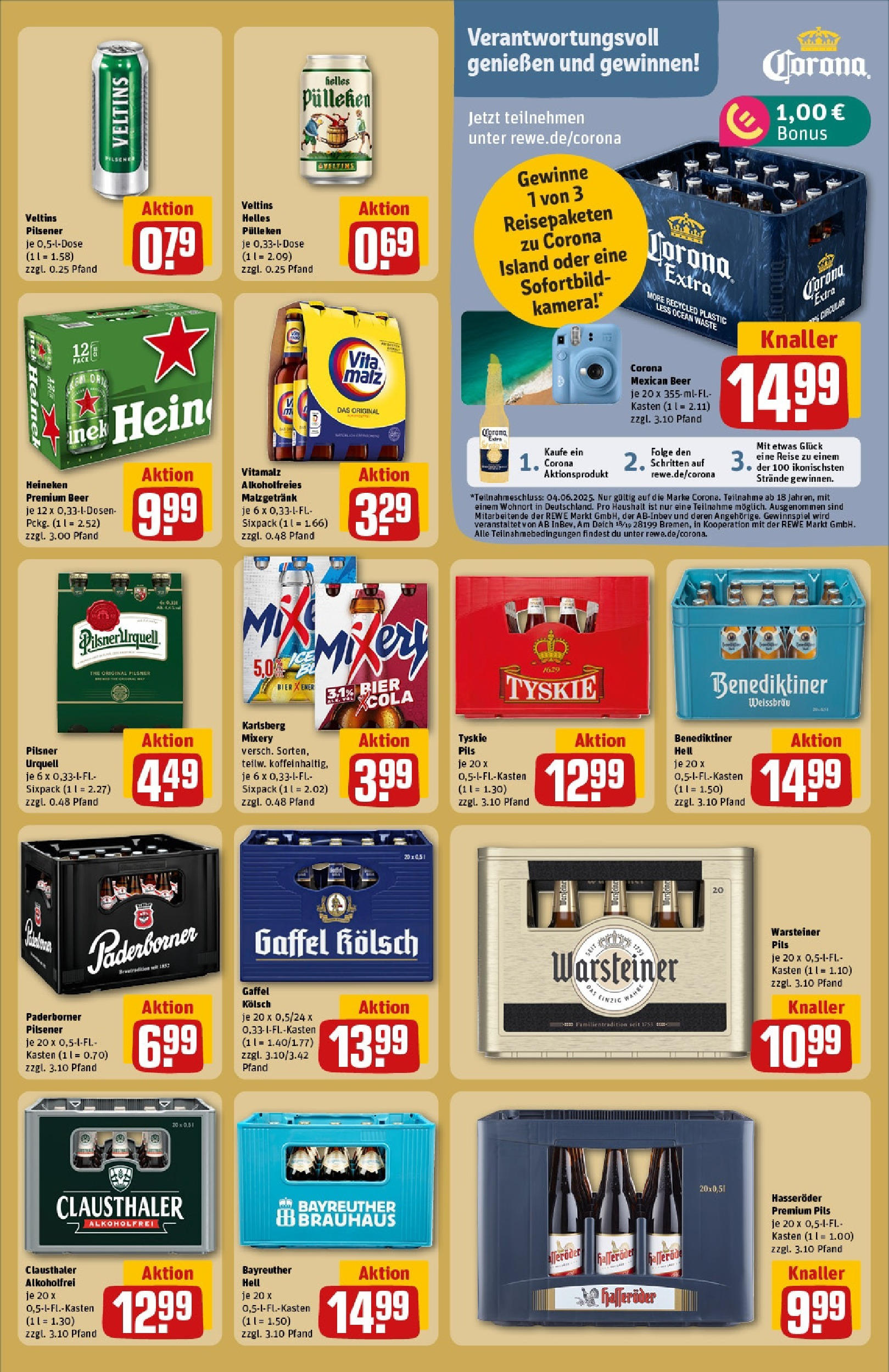 Rewe prospekt Alfter / Oedekoven	 (ab 25.05.2025) zum Blättern » Angebote | Seite: 21 | Produkte: Helles pulleken, Tyskie, Pilsner urquell, Hasseröder