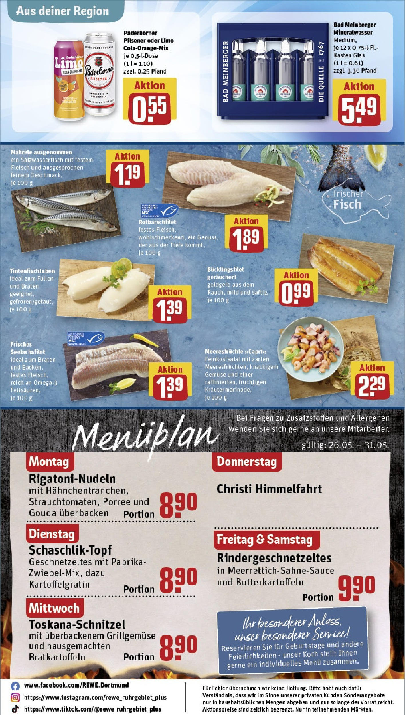 Rewe prospekt Hamm	 (ab 25.05.2025) zum Blättern » Angebote | Seite: 33 | Produkte: Gouda, Mineralwasser, Paprika, Meeresfrüchte