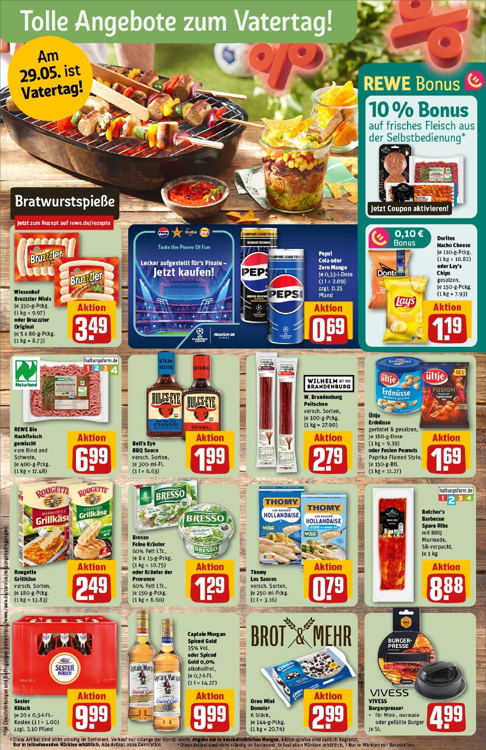 Rewe prospekt Alfter / Oedekoven	 (ab 25.05.2025) zum Blättern » Angebote | Seite: 25 | Produkte: Ultje erdnusse, Rum, Donuts, Hackfleisch