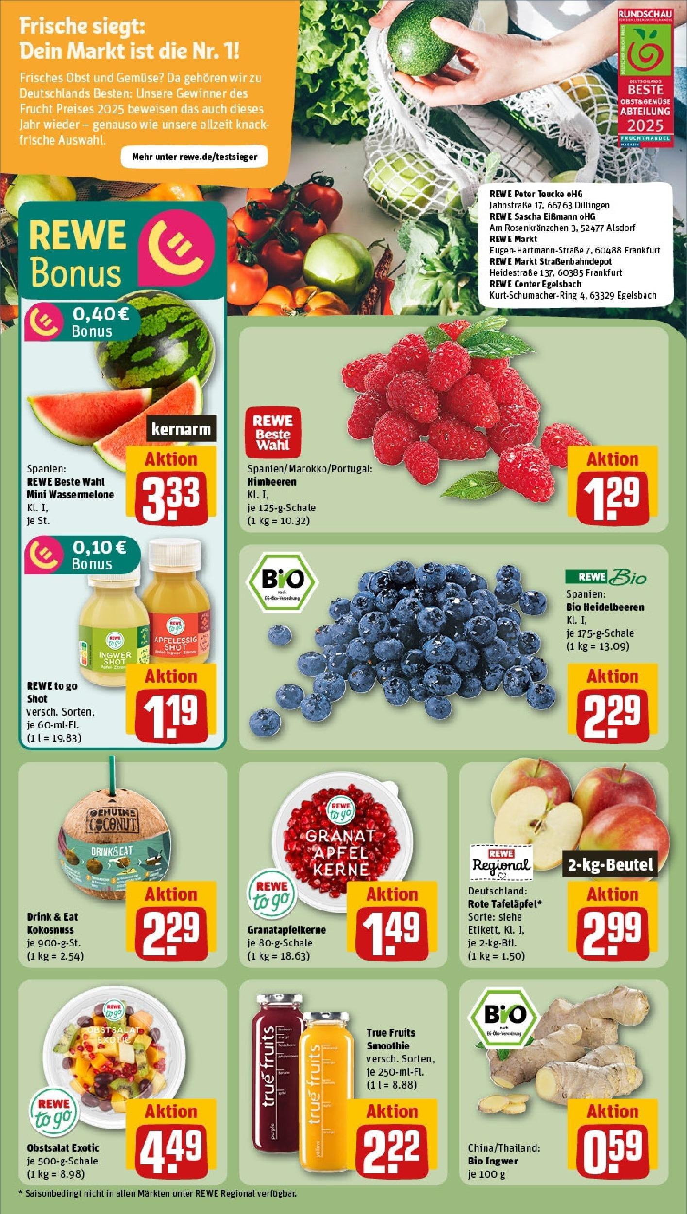 Rewe prospekt Göttingen	 (ab 25.05.2025) zum Blättern » Angebote | Seite: 6 | Produkte: Himbeeren, Äpfel, Apple, Heidelbeeren