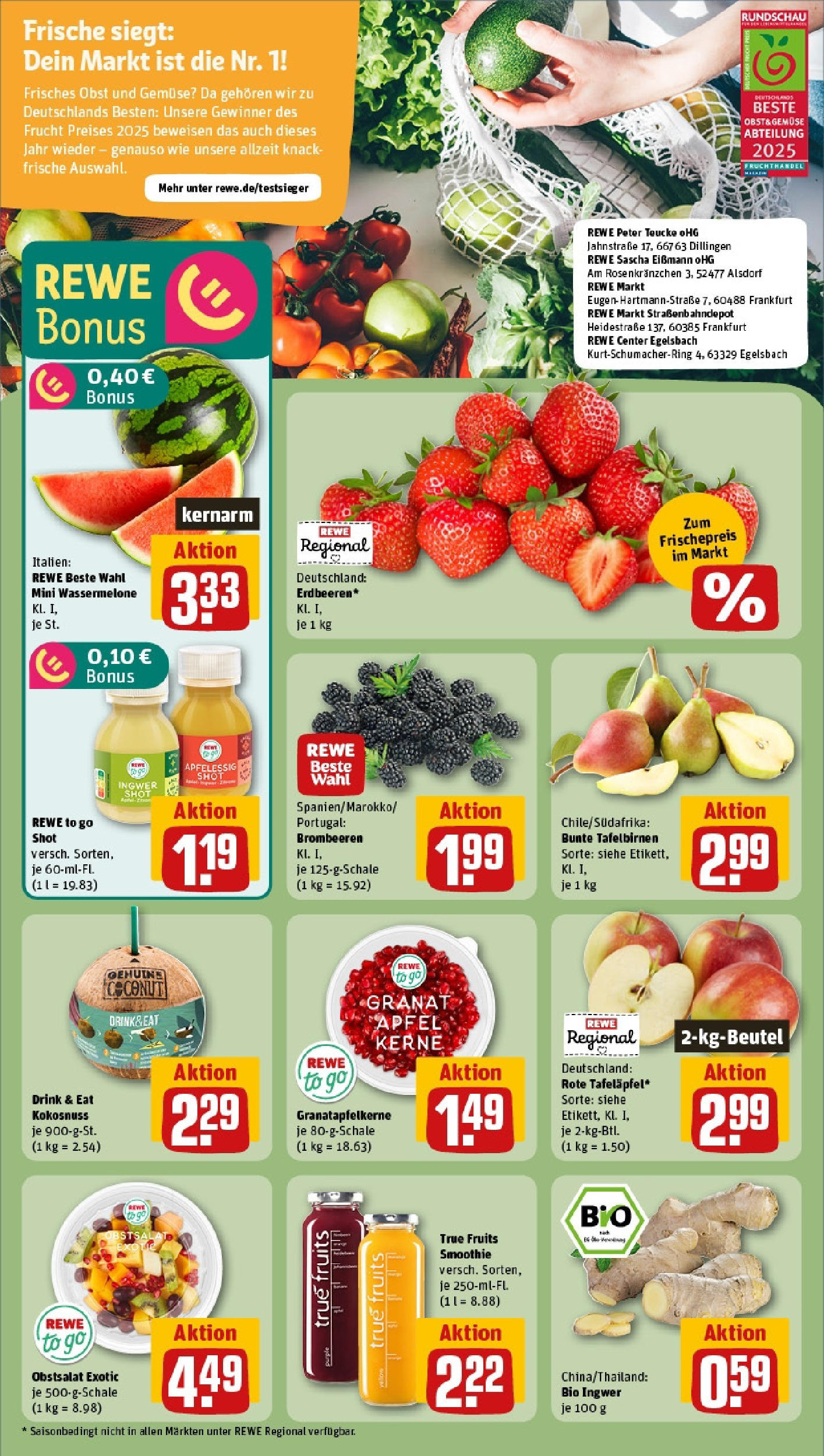 Rewe prospekt Kirchseeon	 (ab 25.05.2025) zum Blättern » Angebote | Seite: 6 | Produkte: Äpfel, Gemüse, Obst, Wassermelone