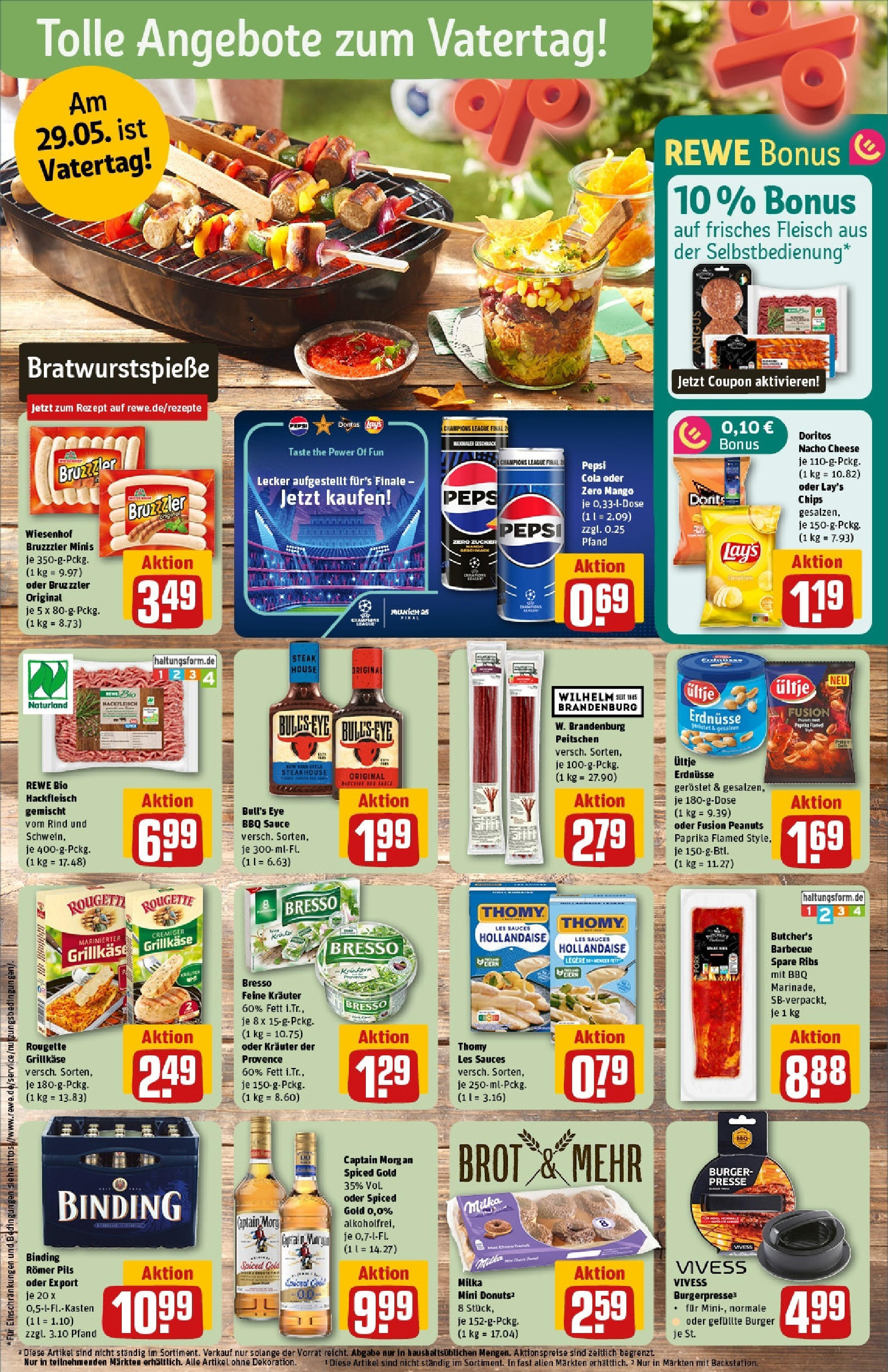 Rewe prospekt Friedrichsdorf (ab 25.05.2025) zum Blättern » Angebote | Seite: 19 | Produkte: Presse, Captain morgan, Pepsi, Fleisch Rewe prospekt Friedrichsdorf (ab 25.05.2025) zum Blättern » Angebote | Seite: 19 | Produkte: Presse, Captain morgan, Pepsi, Fleisch