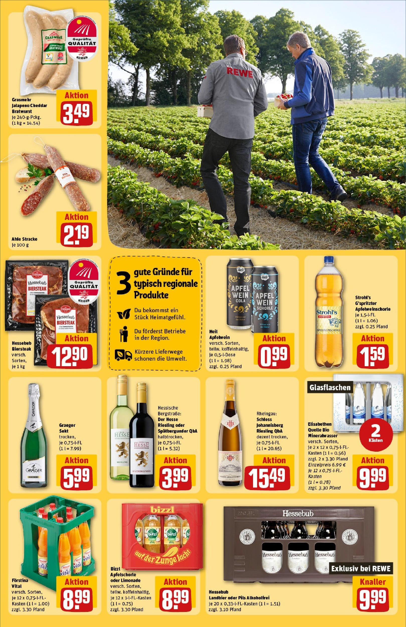 Rewe prospekt Friedrichsdorf (ab 25.05.2025) zum Blättern » Angebote | Seite: 23 | Produkte: Bratwurst, Mineralwasser, Apple, Wein Rewe prospekt Friedrichsdorf (ab 25.05.2025) zum Blättern » Angebote | Seite: 23 | Produkte: Bratwurst, Mineralwasser, Apple, Wein