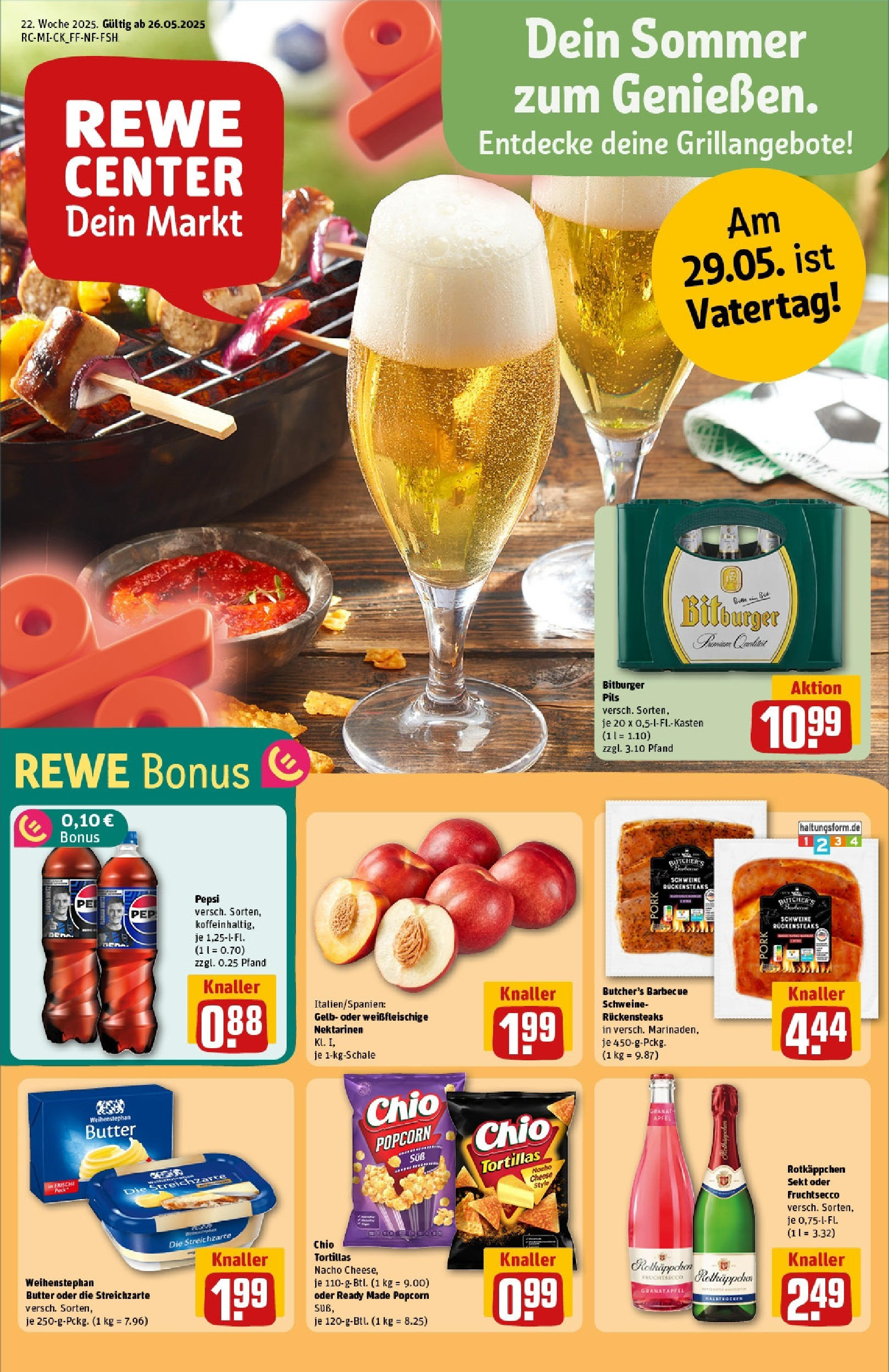 Rewe prospekt Friedrichsdorf (ab 25.05.2025) zum Blättern » Angebote | Seite: 1 | Produkte: Bitburger, Butter, Pils, Steak Rewe prospekt Friedrichsdorf (ab 25.05.2025) zum Blättern » Angebote | Seite: 1 | Produkte: Bitburger, Butter, Pils, Steak