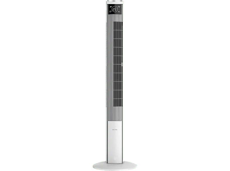 Be Cool BC121TU2201F Turmventilator Weiß (45 Watt, schwenkbar, mit Fernbedienung, 3 Geschwindigkeitsstufen, Timerfunktion 12 Stunden)