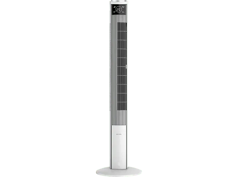 Be Cool BC121TU2201F Turmventilator Wei&szlig; (45 Watt, schwenkbar, mit Fernbedienung, 3 Geschwindigkeitsstufen, Timerfunktion 12 Stunden)