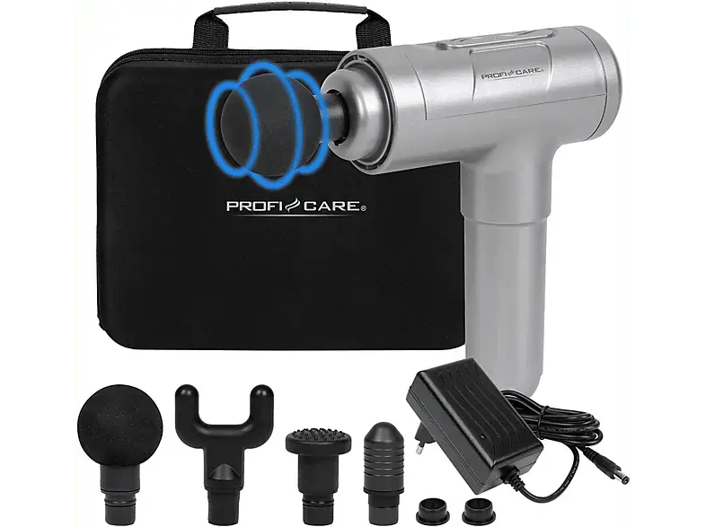 Profi Care PC-MP 3087 Massagepistole, mit 4 Aufsätzen, Silber